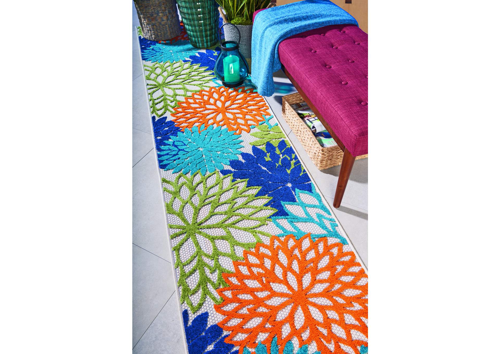 Nourison Aloha 12' Runner Multicolor Area Rug,Nourison