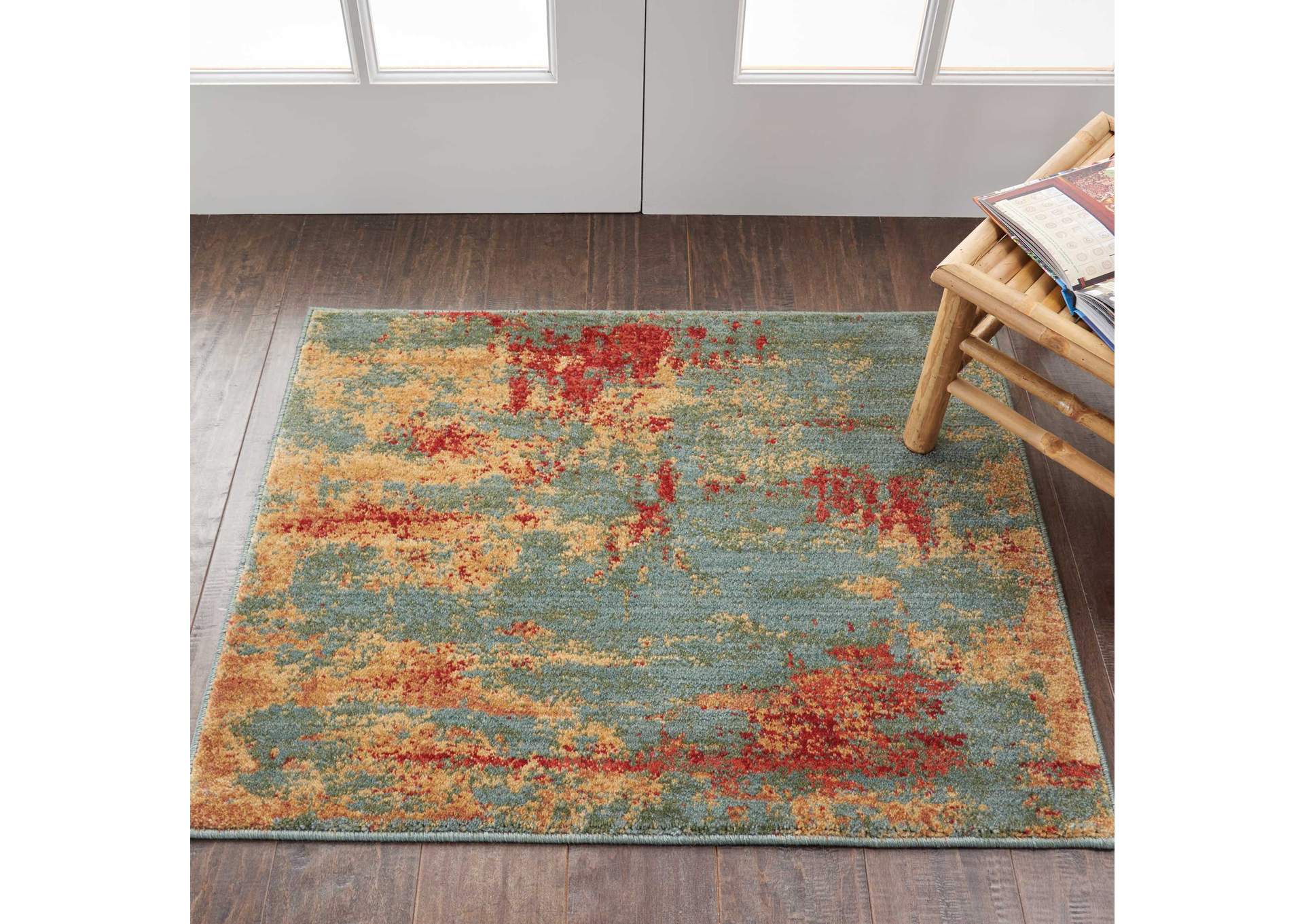 Nourison Somerset 2' X 3' Teal Multicolor Area Rug,Nourison