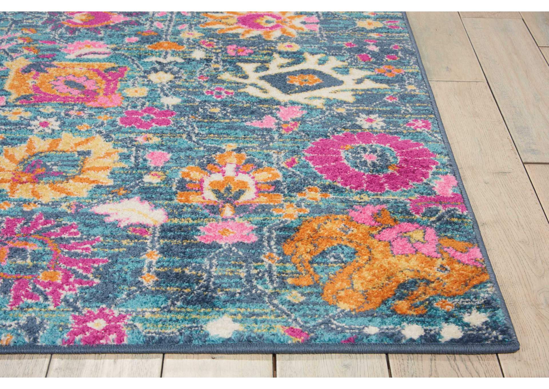 Nourison Passion PSN01 Blue Multicolor 4'x6' Boho Area Rug,Nourison