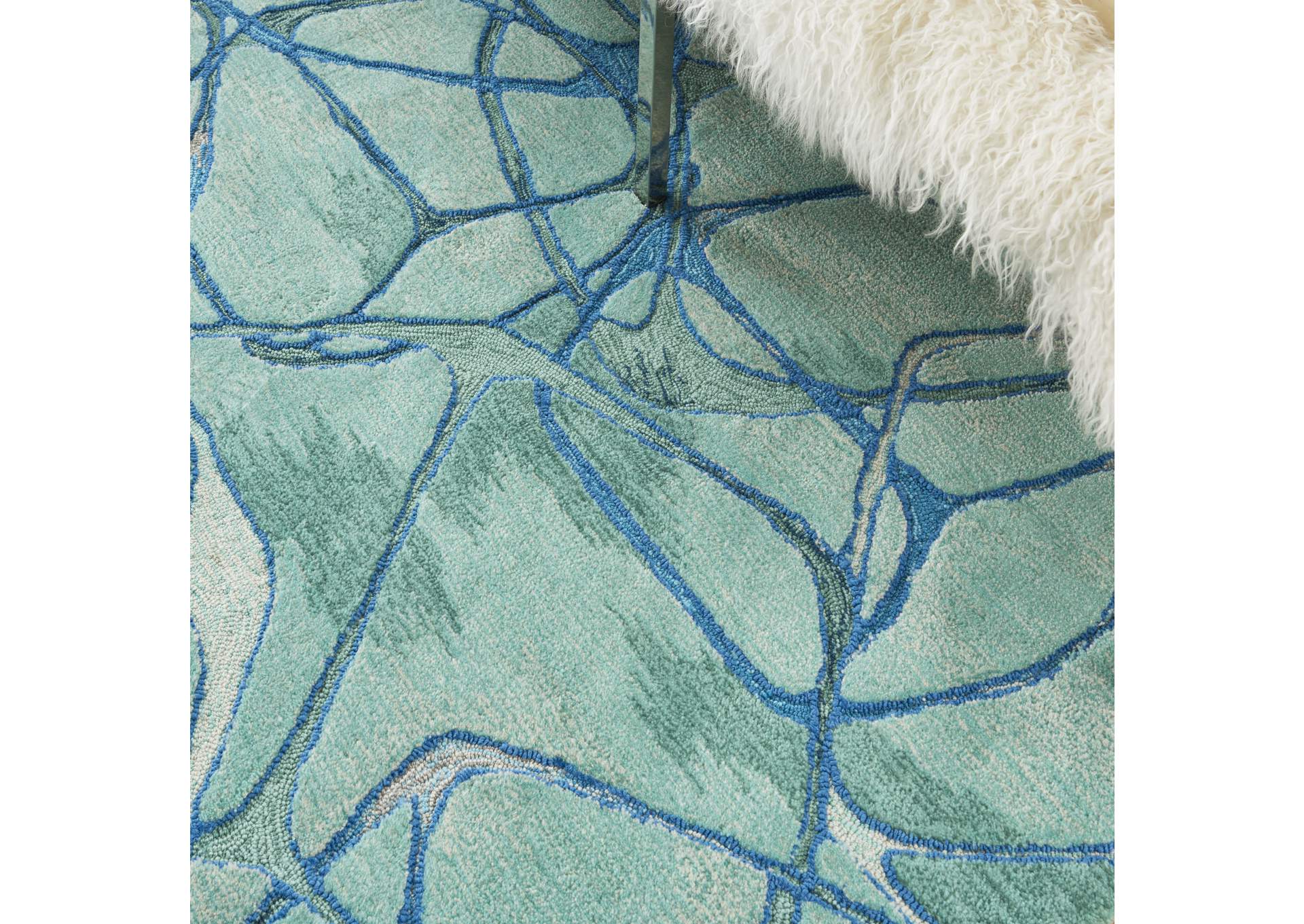 Nourison Symmetry SMM05 Aqua 4'x6' Area Rug,Nourison