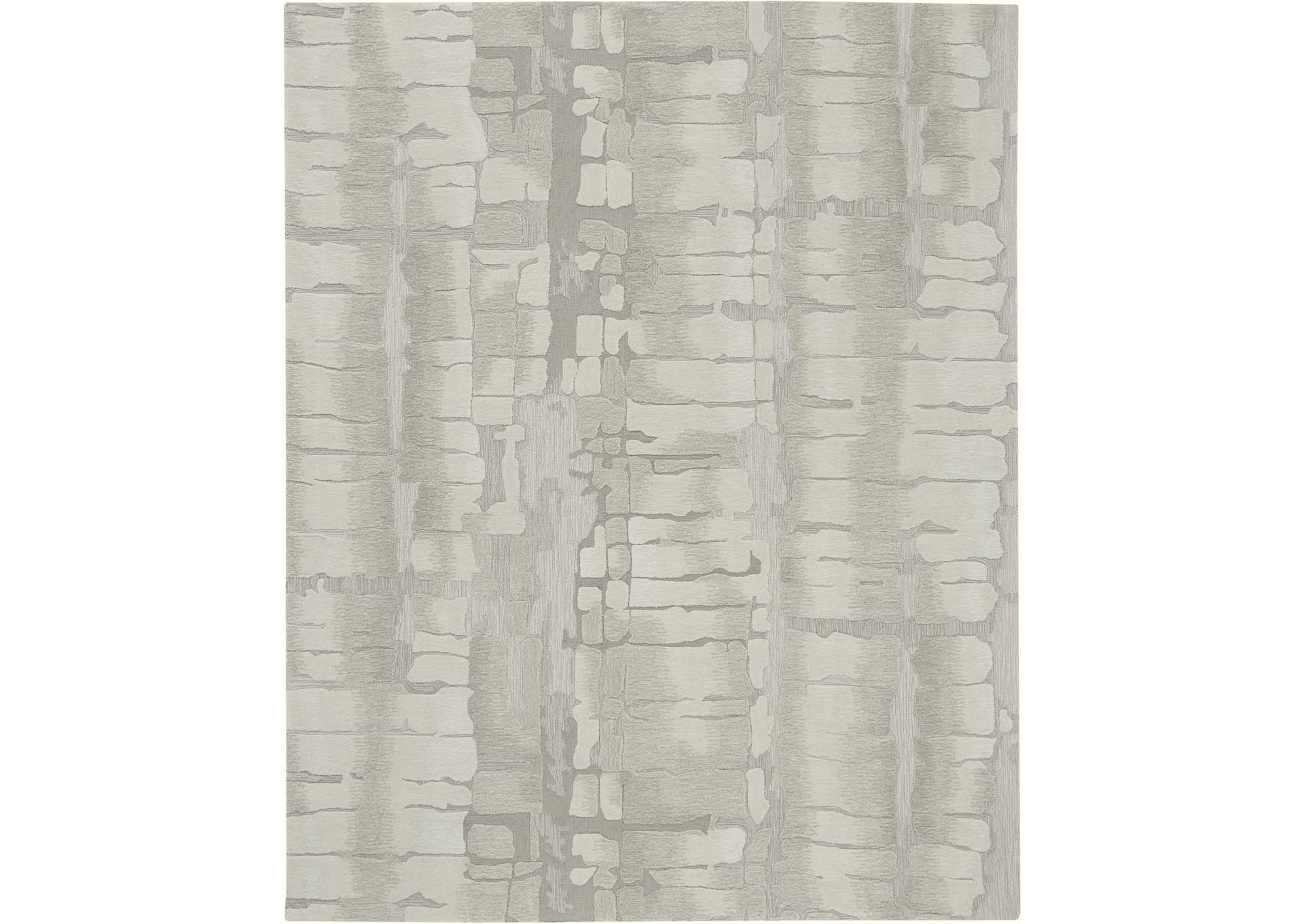 Nourison Symmetry SMM04 Ivory and Beige 8'x10' Large Textured Rug,Nourison