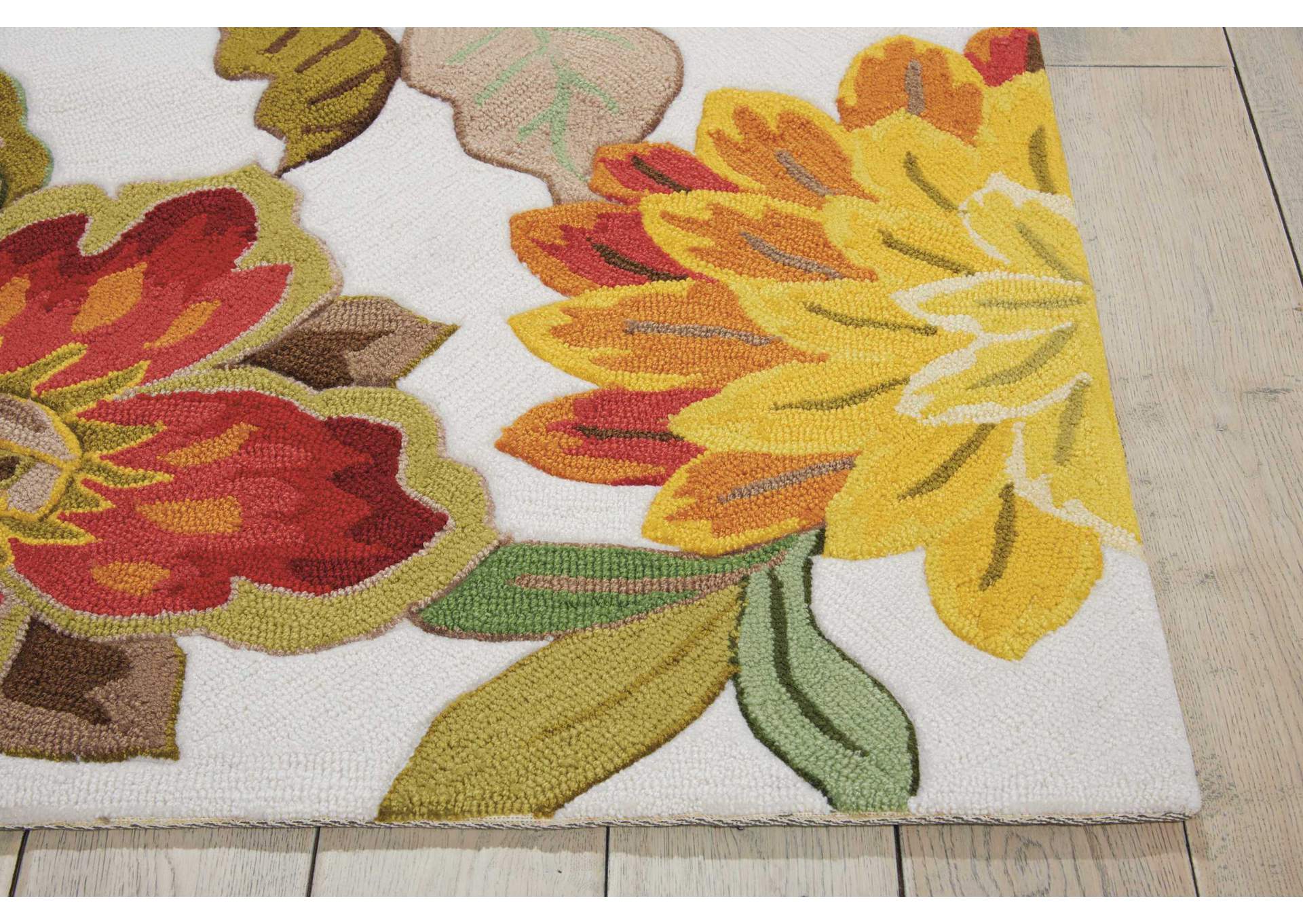 Nourison Fantasy 2'x4' White Multicolor Area Rug,Nourison