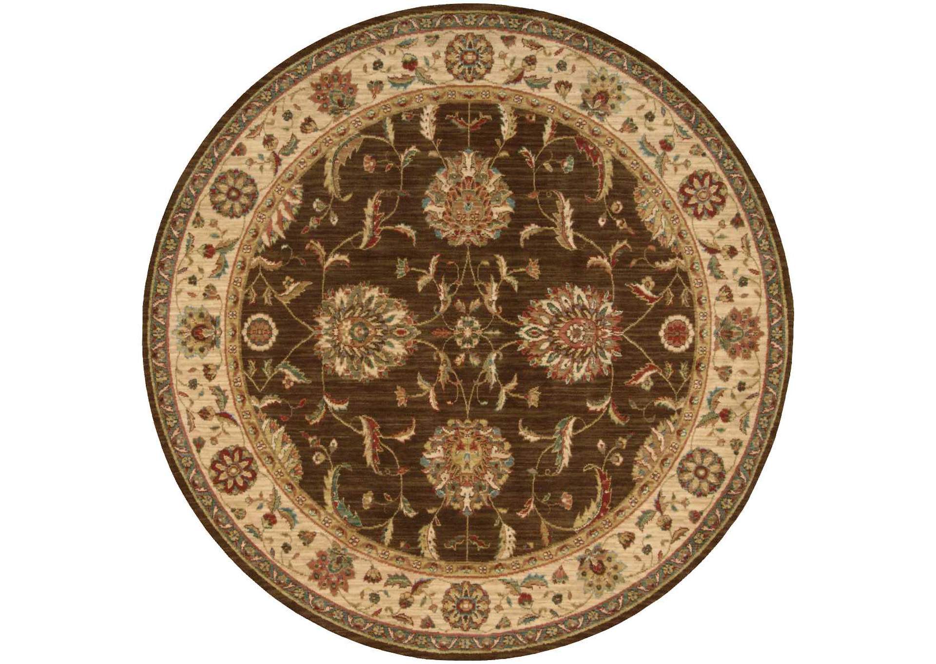 Nourison Living Treasures LI04 Brown 6' Round Area Rug,Nourison
