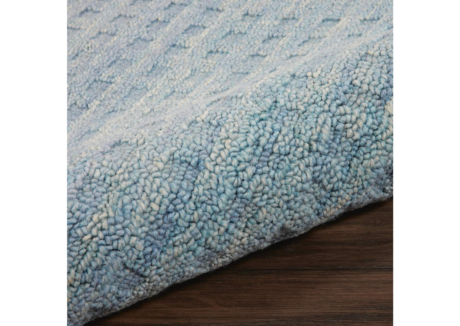 Nourison Marana MNN01 Blue 8' Runner Wool Hallway Rug,Nourison