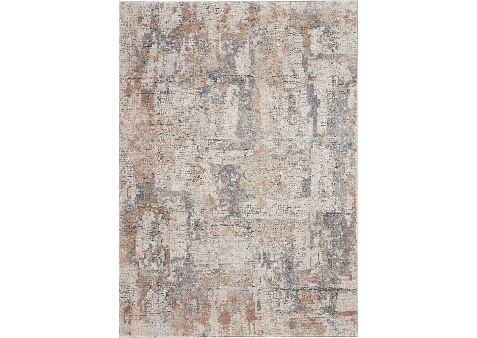 Nourison Rustic Textures RUS06 Beige and Grey 4'x6' Rustic Area Rug,Nourison