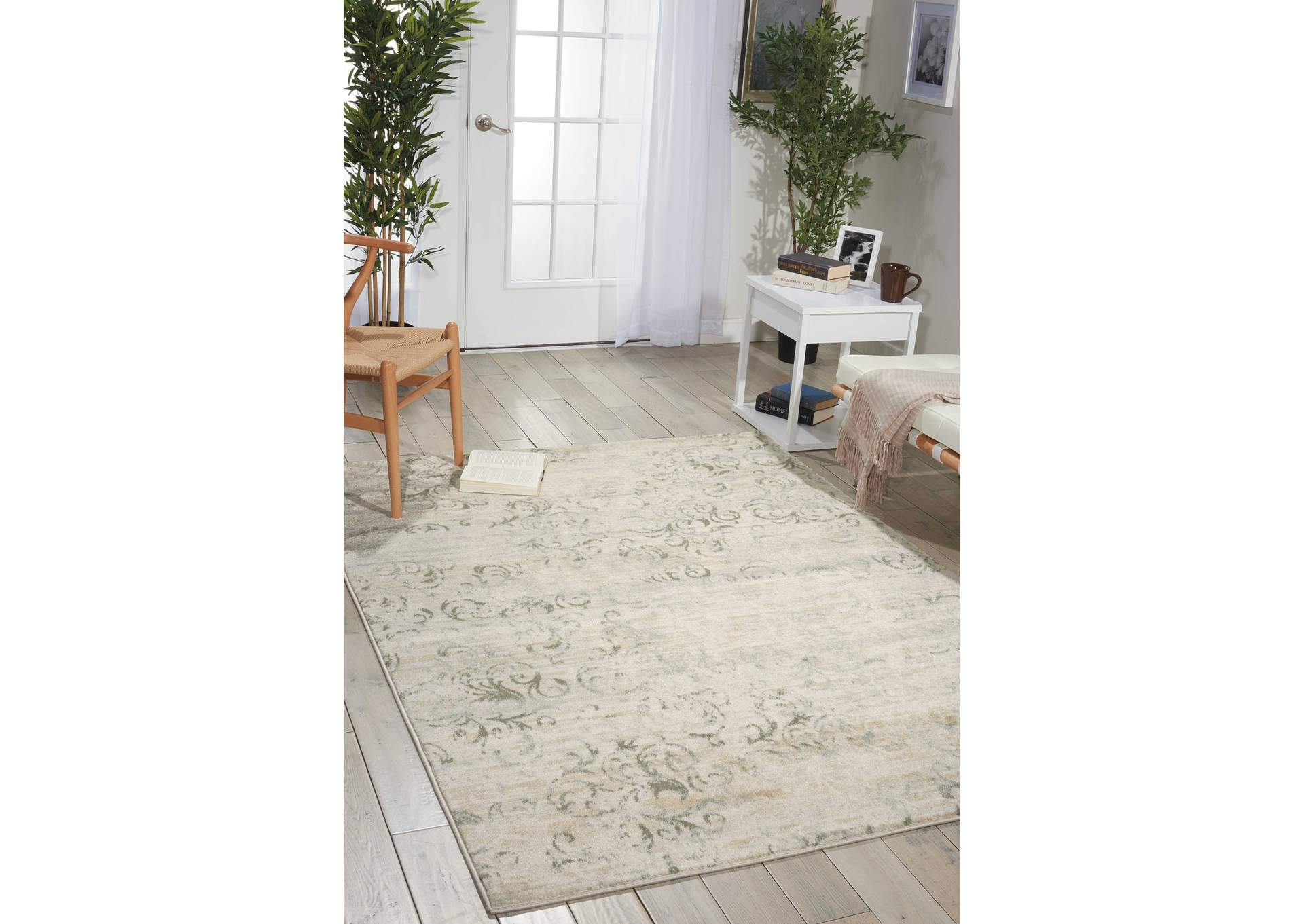 Nourison Euphoria EUP01 White and Beige 8'x10' Large Rug,Nourison