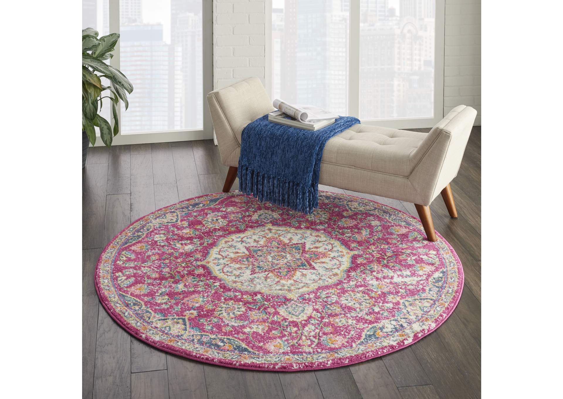 Nourison Passion Bohemian Pink Colored Area Rug,Nourison