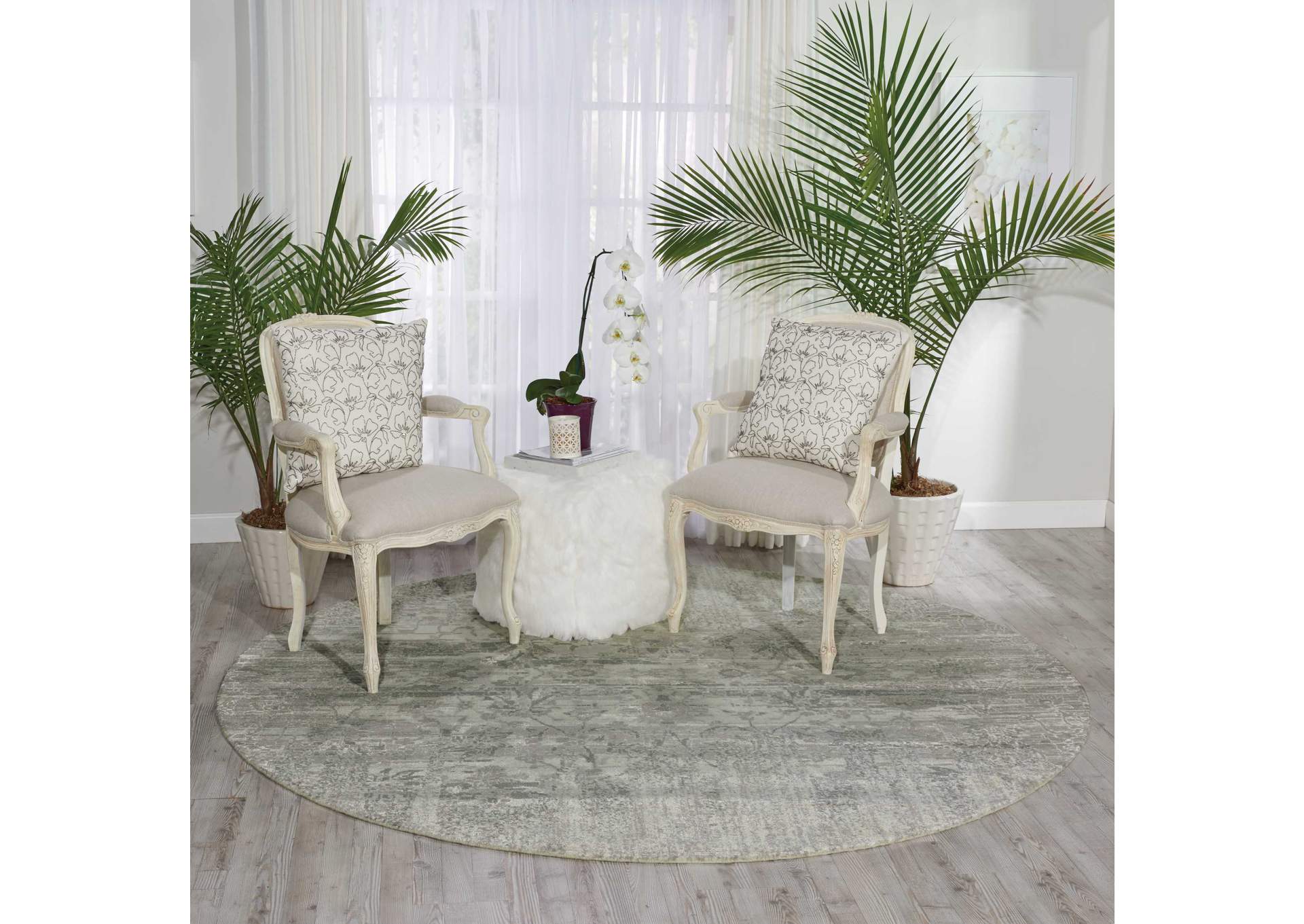 Nourison Twilight TWI02 Ivory 8' Round Large Rug,Nourison