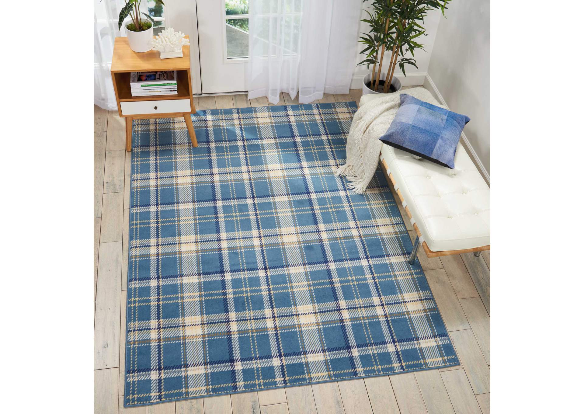 Nourison Grafix GRF03 Blue 5'x7' Area Rug,Nourison
