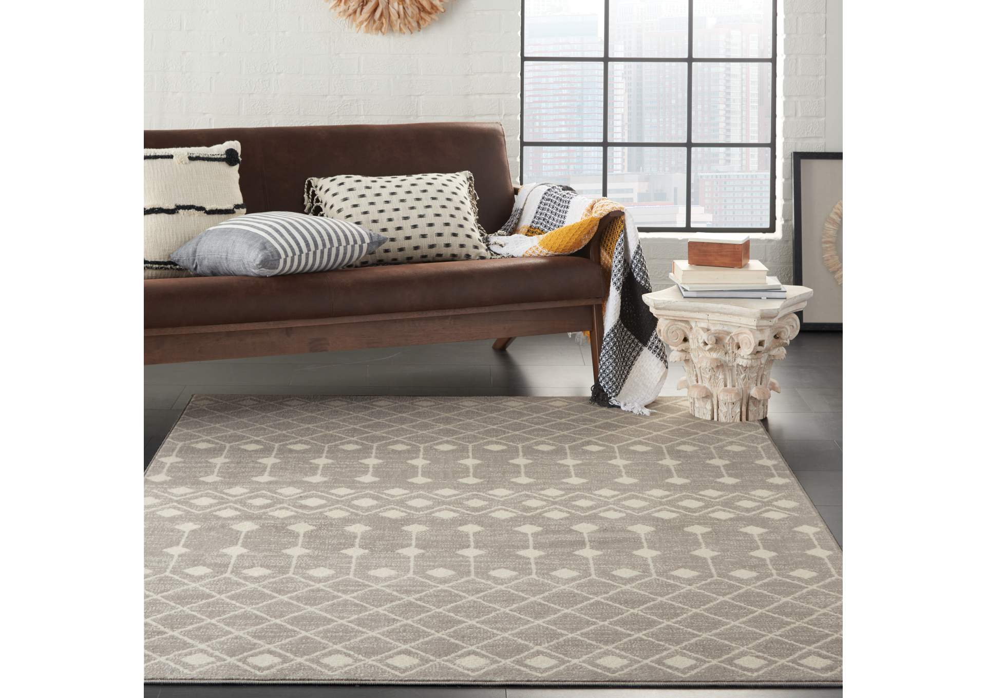 Nourison Grafix 6'x9' Grey Area Rug,Nourison