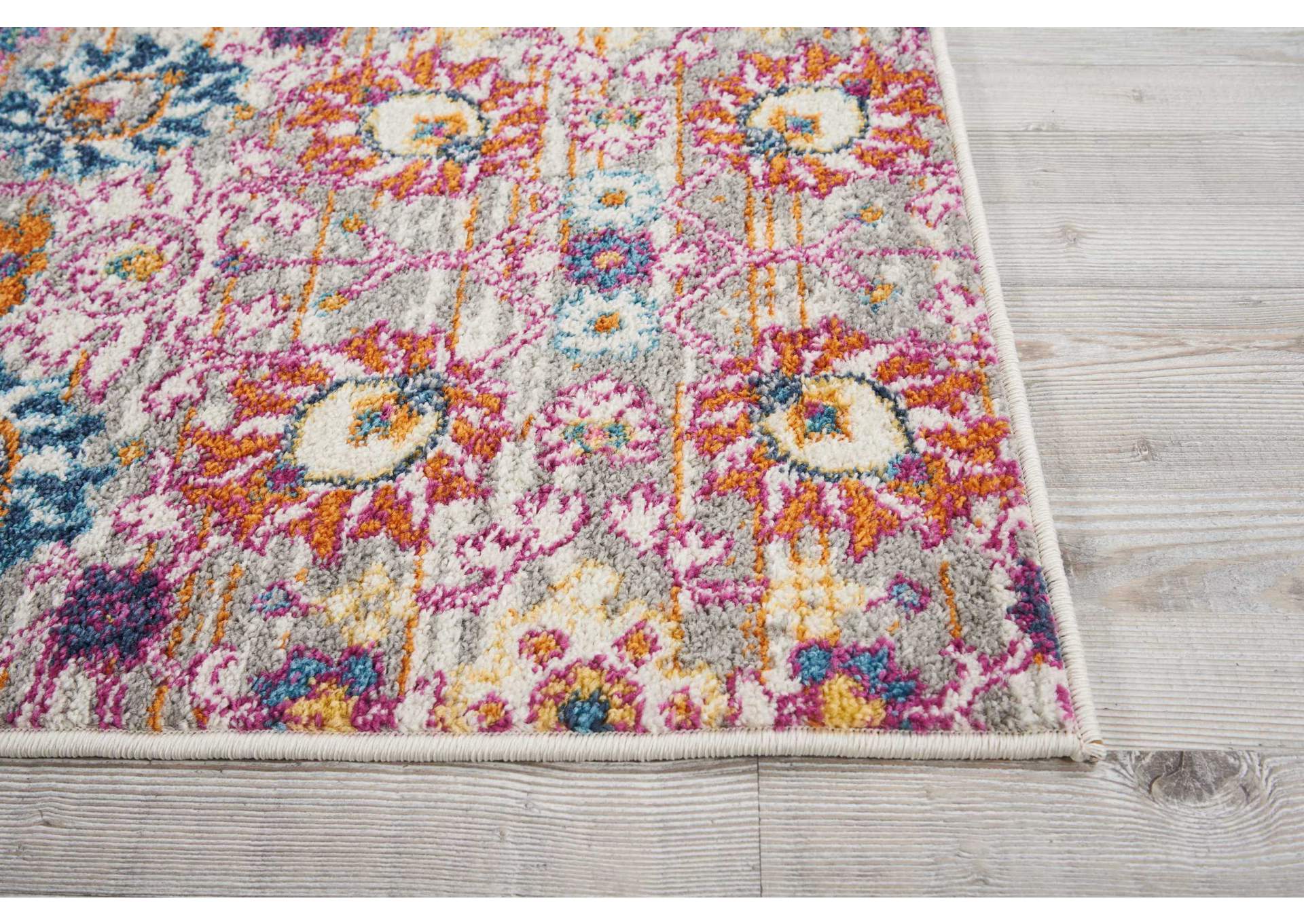 Nourison Passion PSN01 Pink and Grey 6' Runner Hallway Rug,Nourison