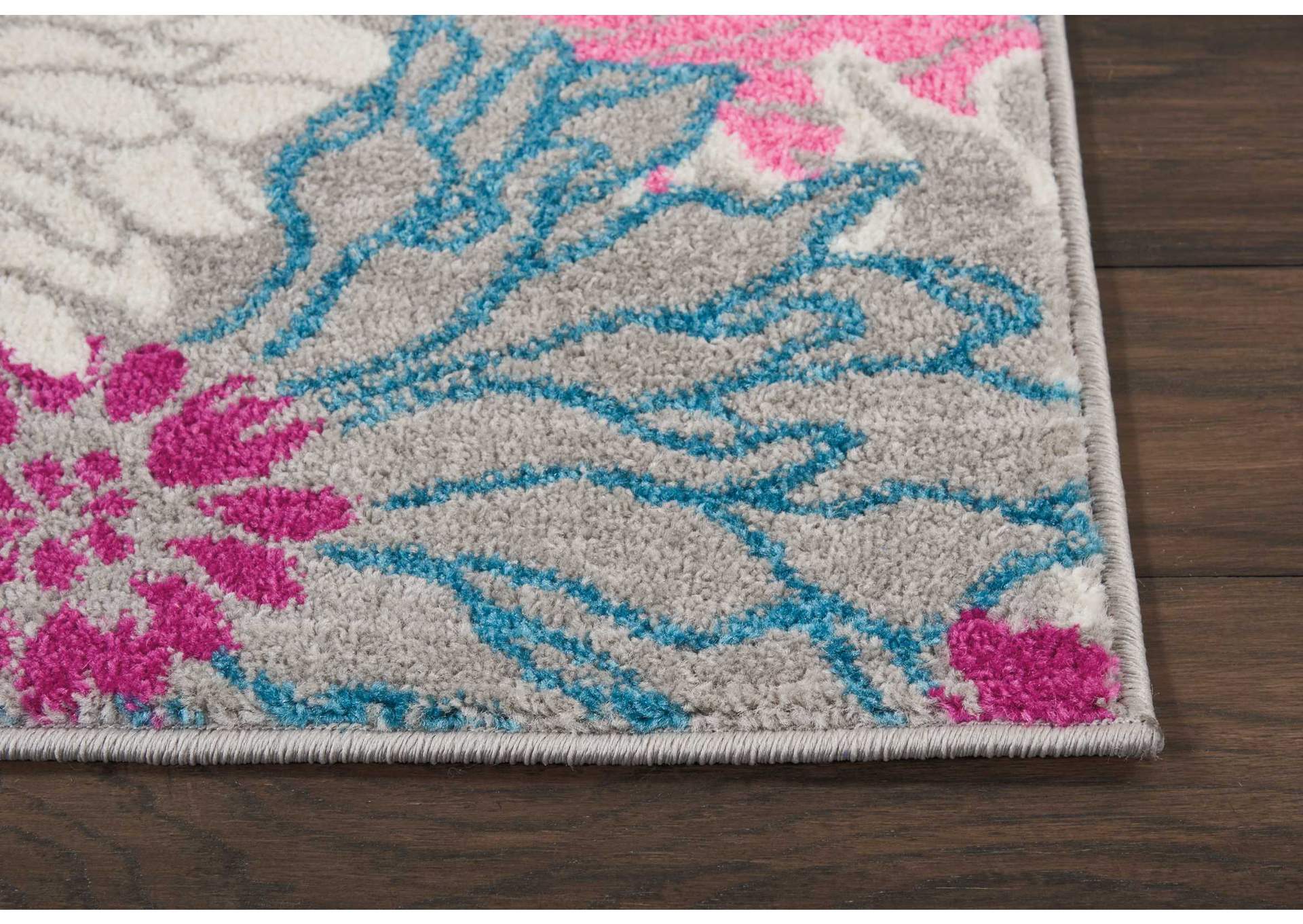Nourison Passion PSN17 Pink and Grey 6' Runner Hallway Rug,Nourison