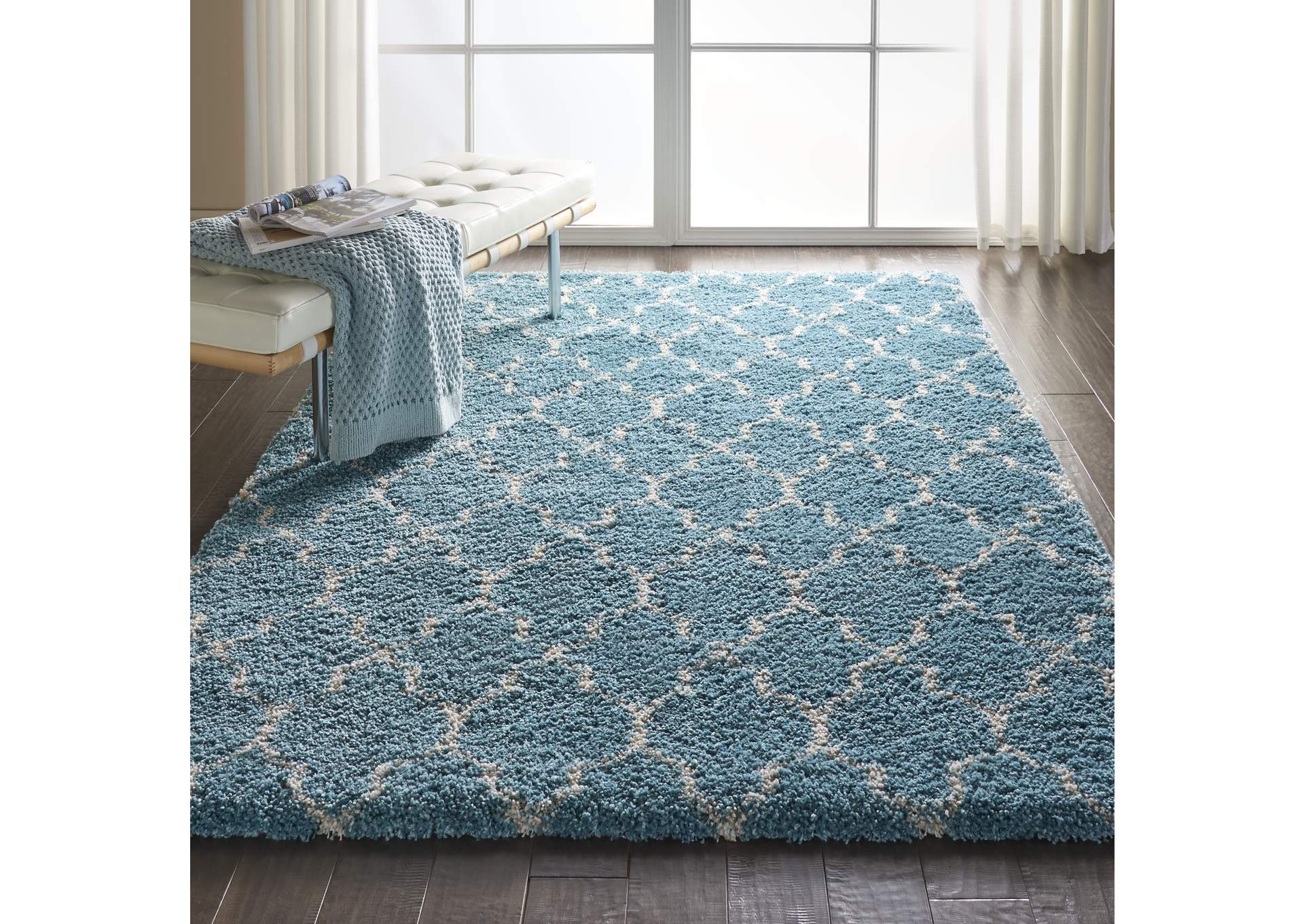 Nourison Amore AMOR2 Blue 4'x6' Area Rug,Nourison