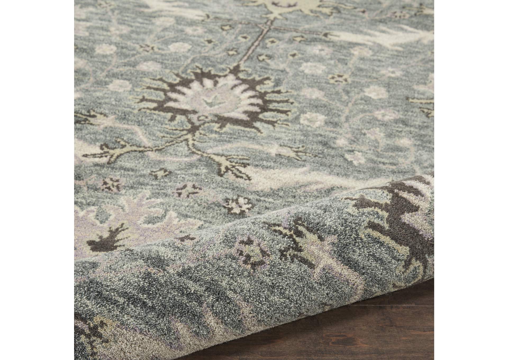 Nourison Jazmine JAZ02 Seafoam Green 8'x10' Large Wool Rug,Nourison
