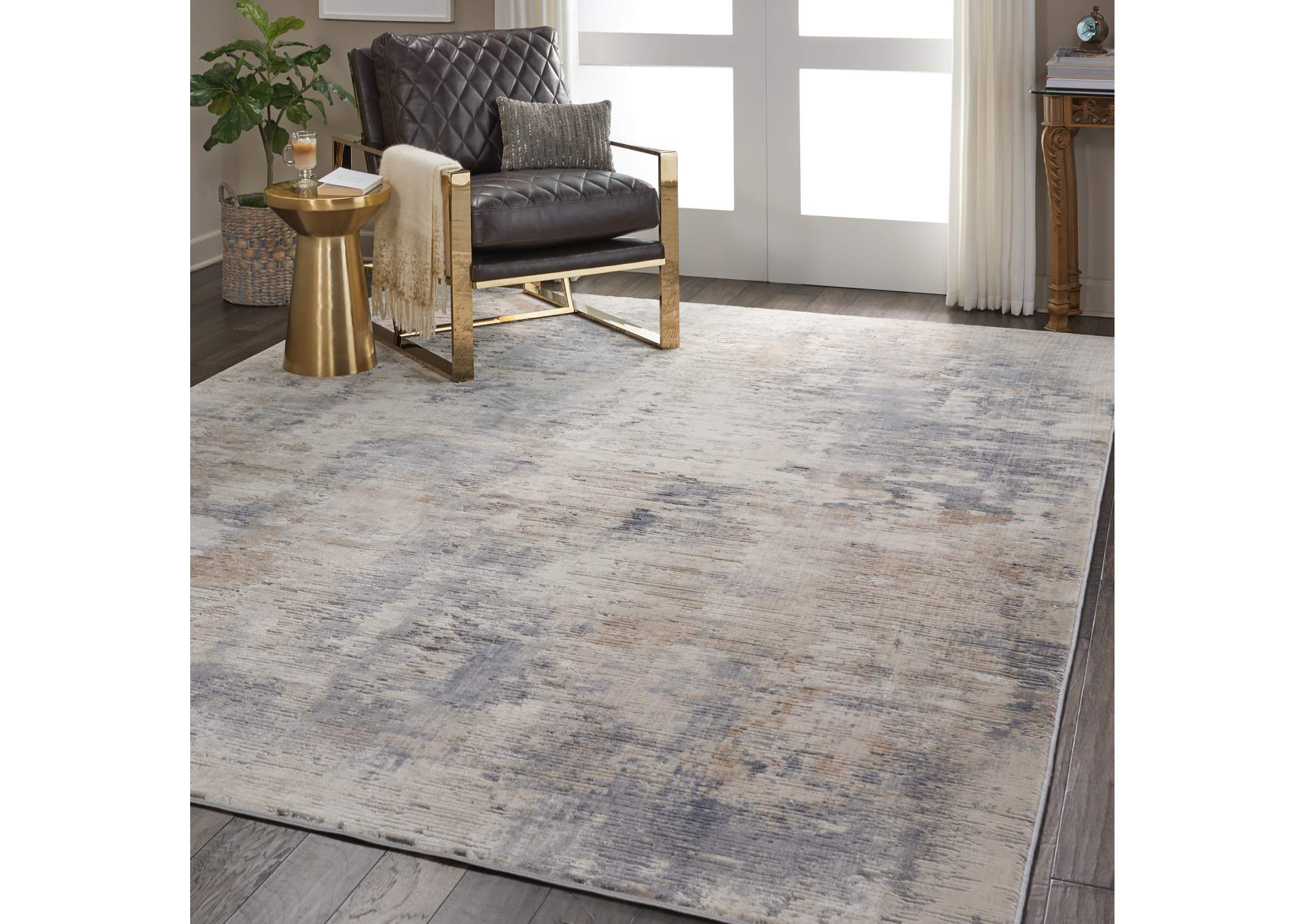 Nourison Rustic Textures RUS05 Beige and Grey 8'x11' Oversized Rug,Nourison