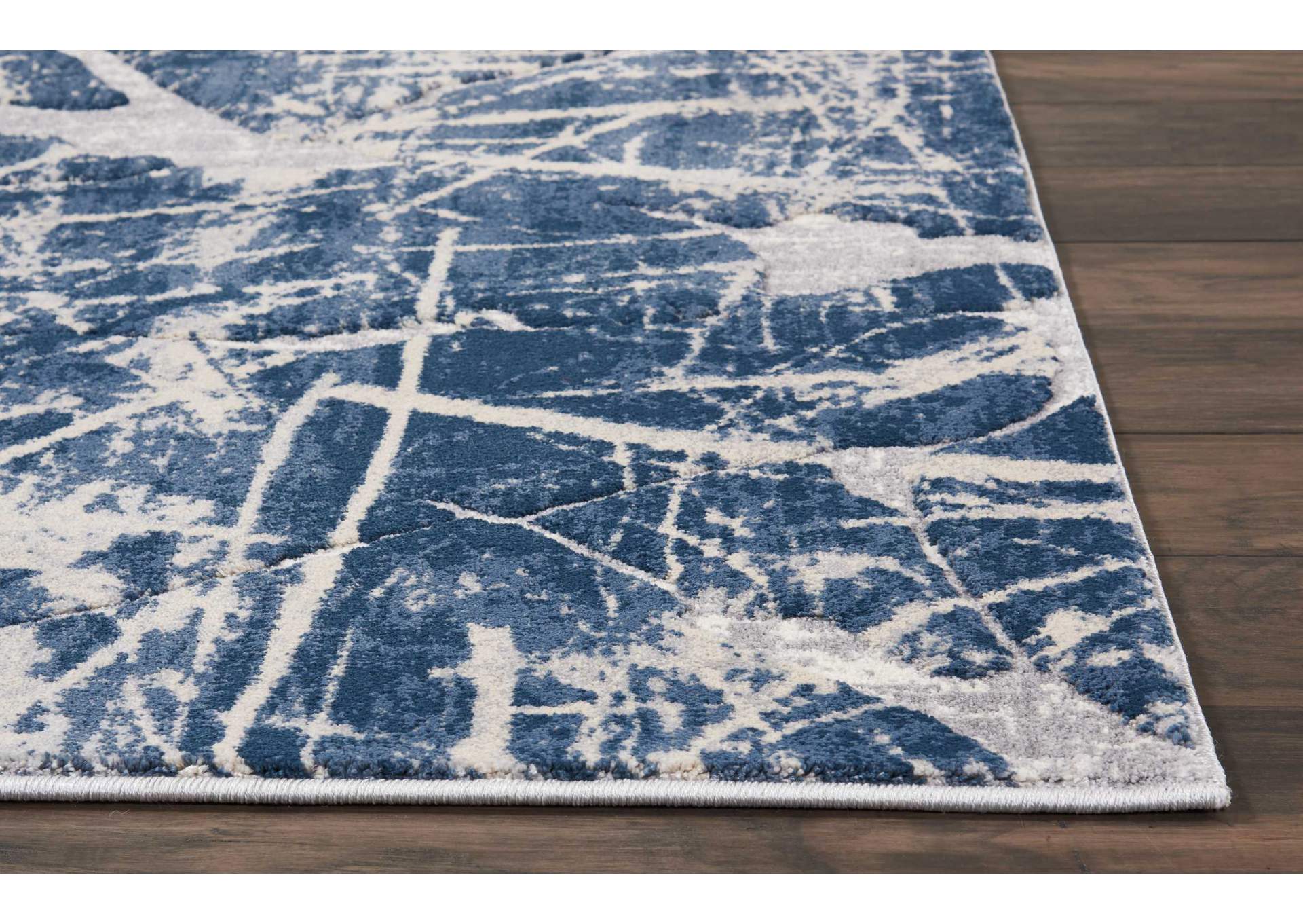 kathy ireland Home Heritage KI356 Beige and Blue 8'x11' Oversized Rug,Nourison