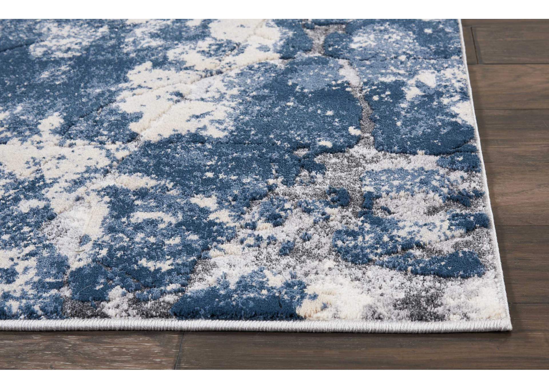 kathy ireland Home Heritage KI355 Beige and Blue 4'x6' Area Rug,Nourison
