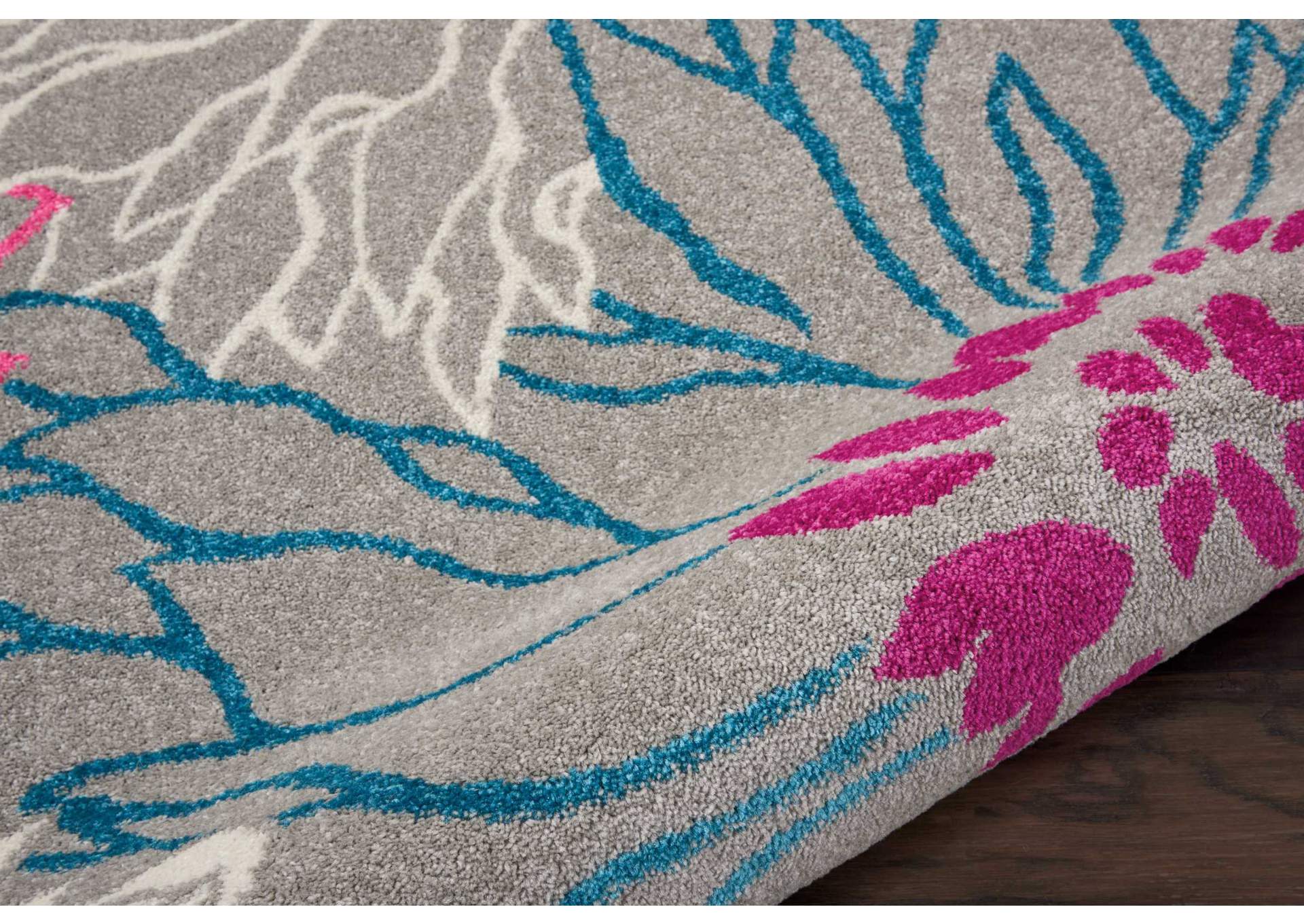 Nourison Passion PSN17 Pink and Grey 7'x10' Large Rug,Nourison