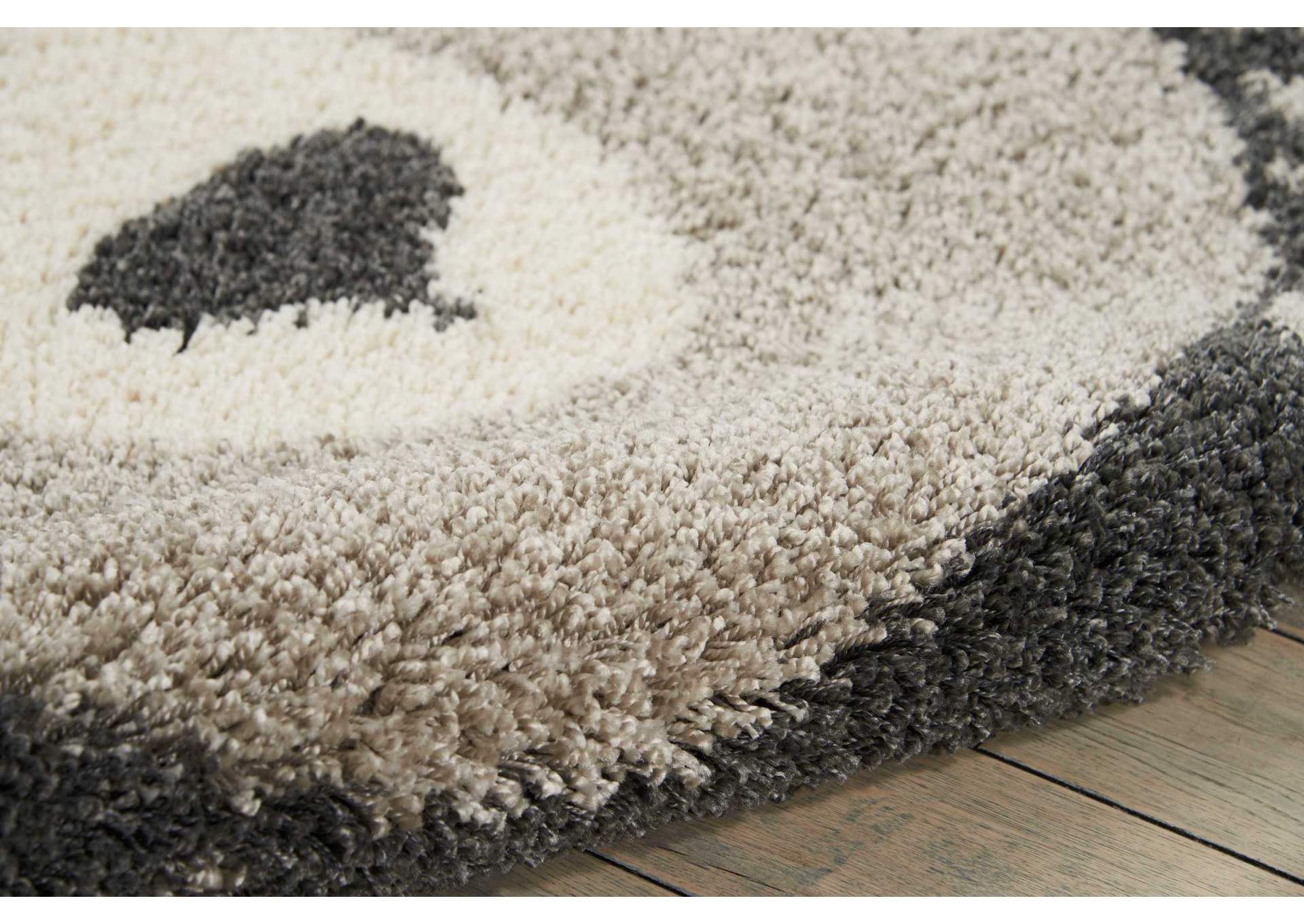 Nourison Hudson DS100 Dark Grey 4' Freeform Area Rug,Nourison