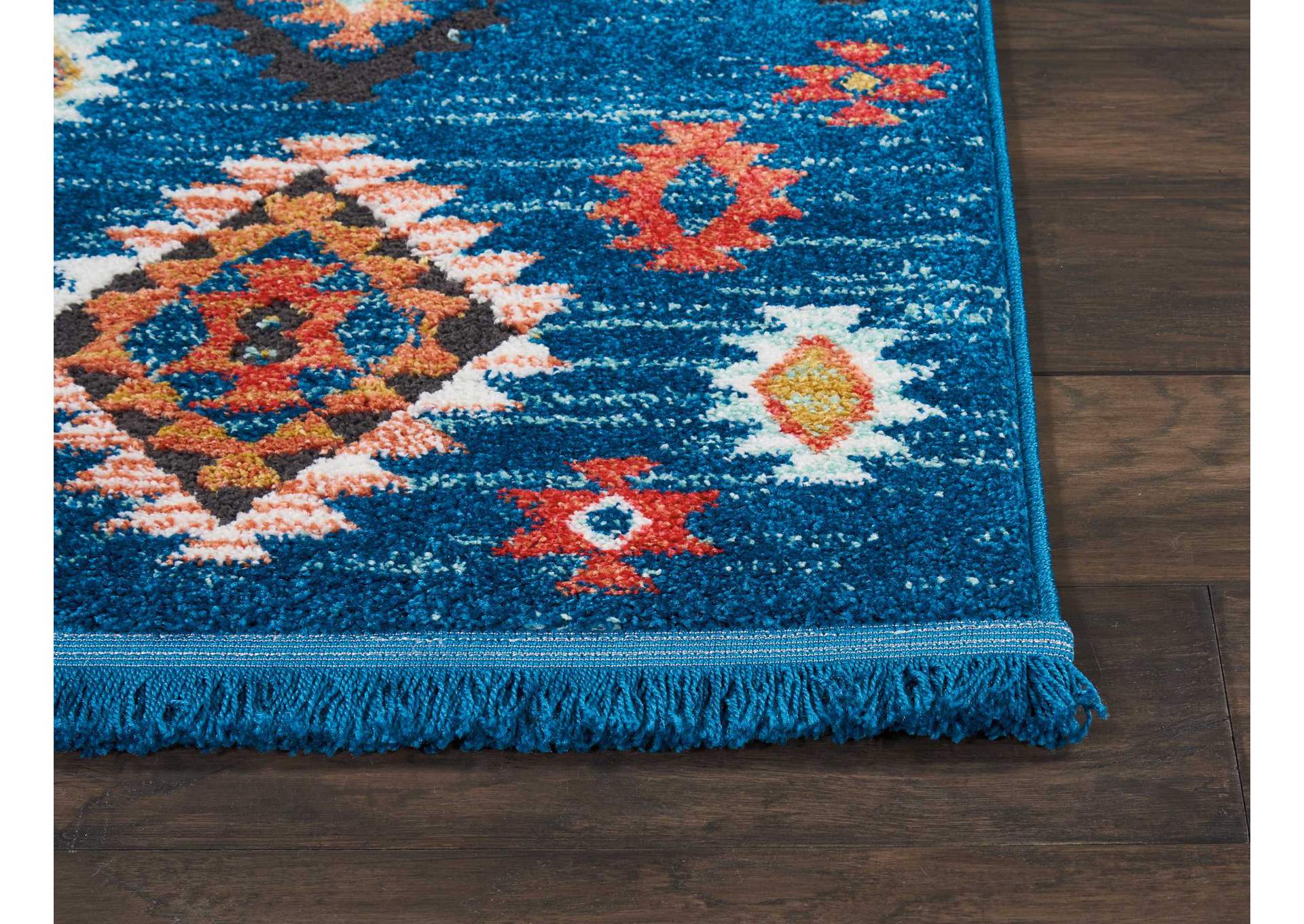 Nourison South Western 2' X 4' Blue Southwestern Tribal Area Rug,Nourison