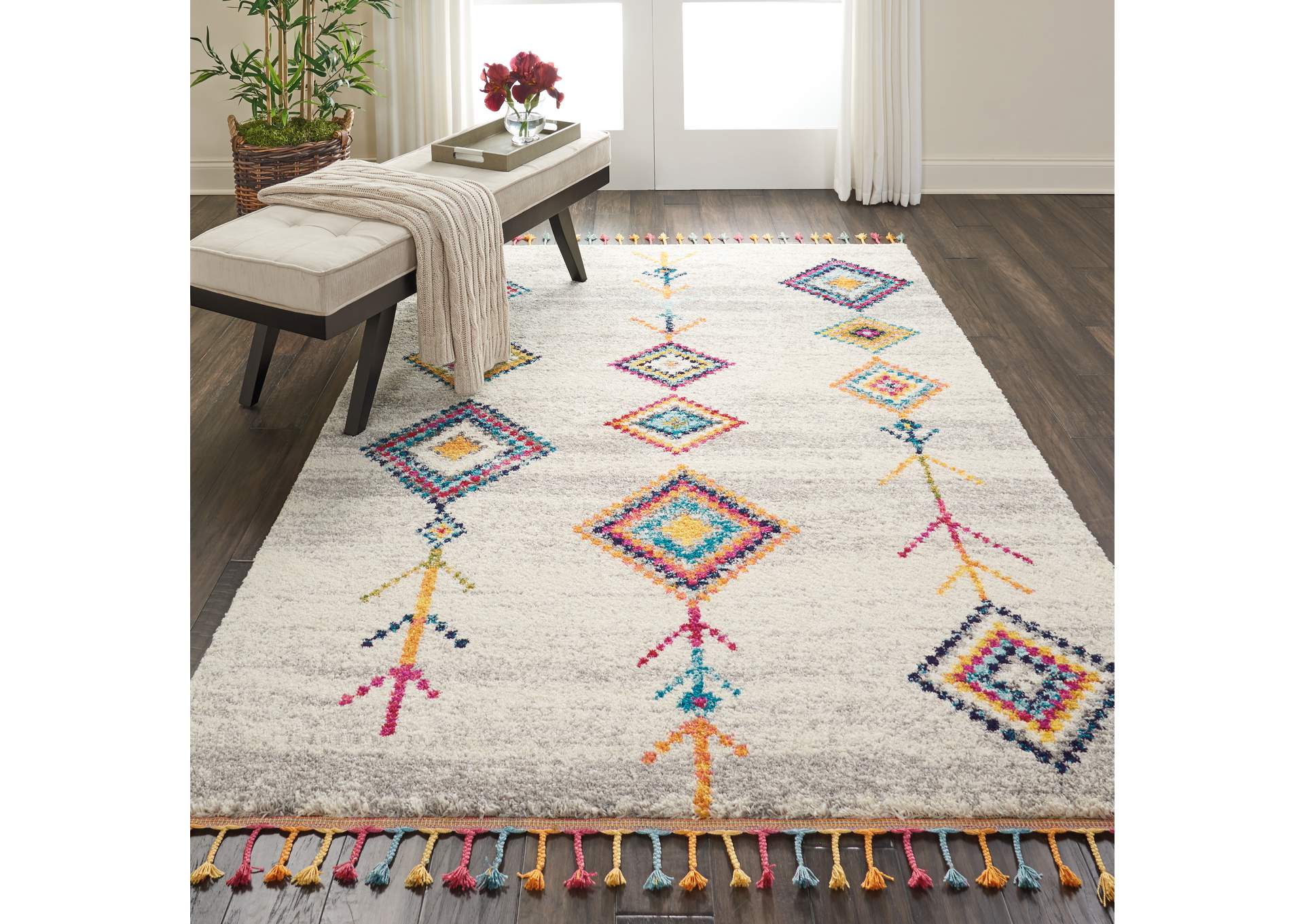 Nourison Nomad NMD04 Grey Multicolor 5'x8' Scandinavian Area Rug,Nourison