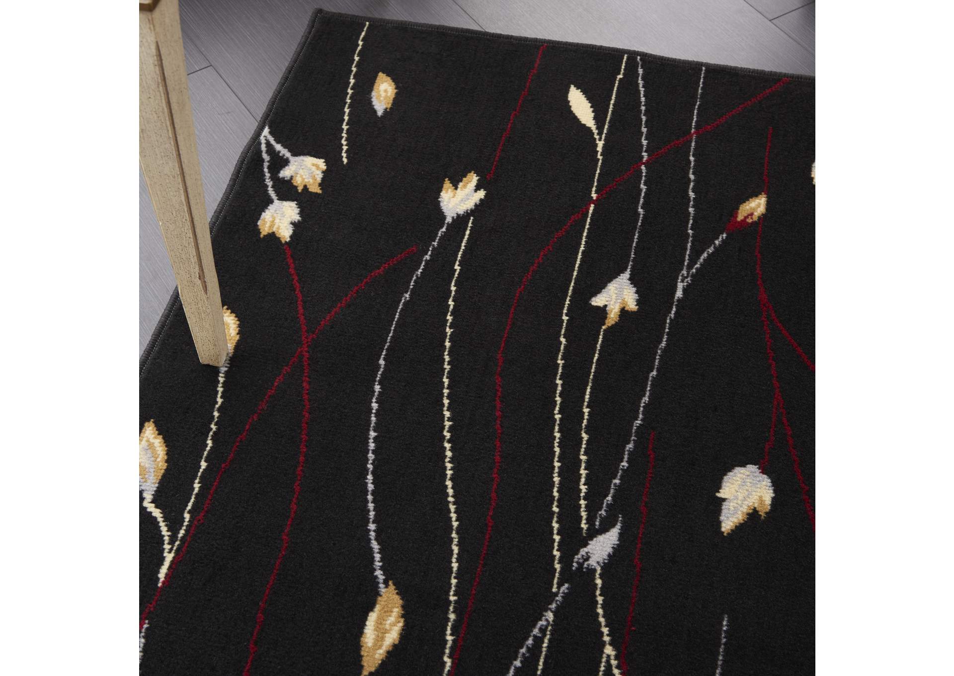 Nourison Grafix GRF15 Black 5'x7' Area Rug,Nourison