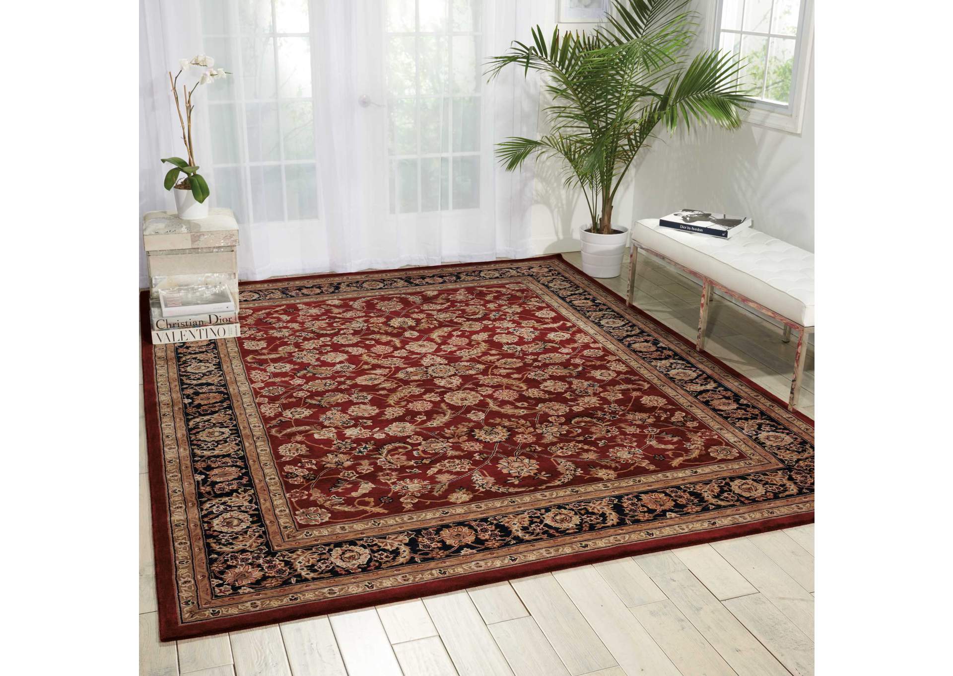 Nourison 2000 2002 Dark Red Multicolor 9'x12' Area Rug,Nourison