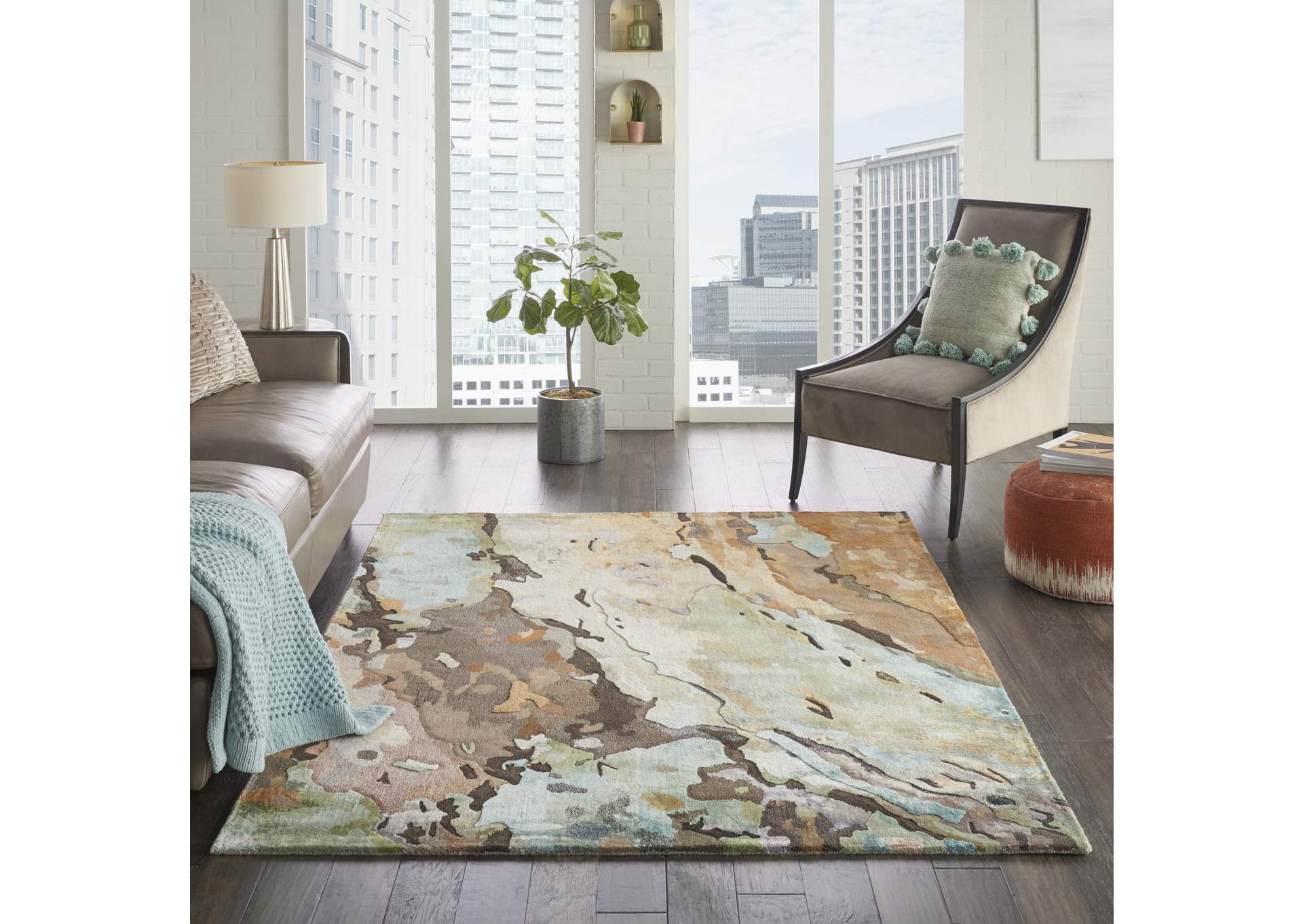 Nourison Prismatic 6'x8' Multicolor Abstract Area Rug,Nourison