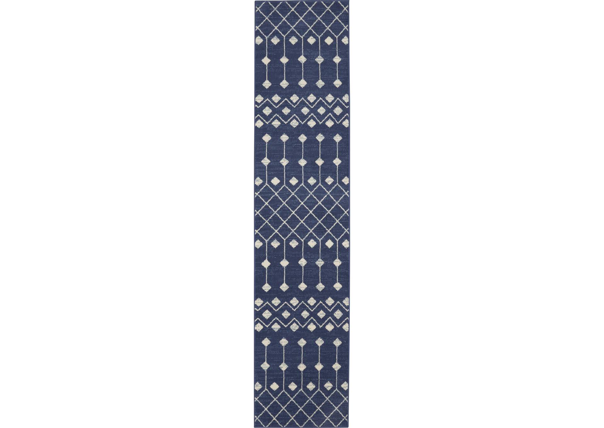 Nourison Grafix 10' Runner Navy Area Rug,Nourison