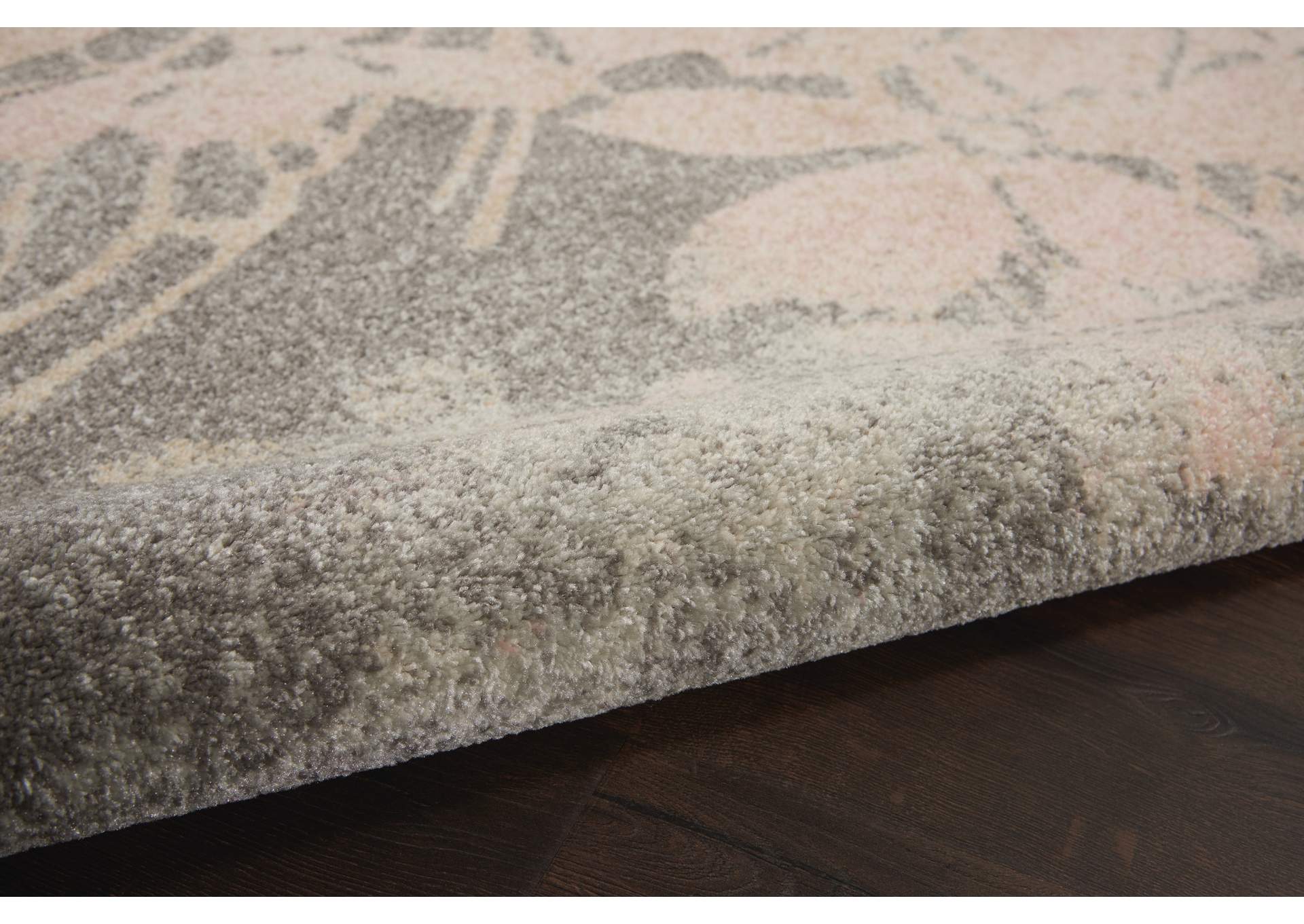 Nourison Tranquil TRA08 Pink and Grey 5'x7' Ombre Floral Area Rug,Nourison