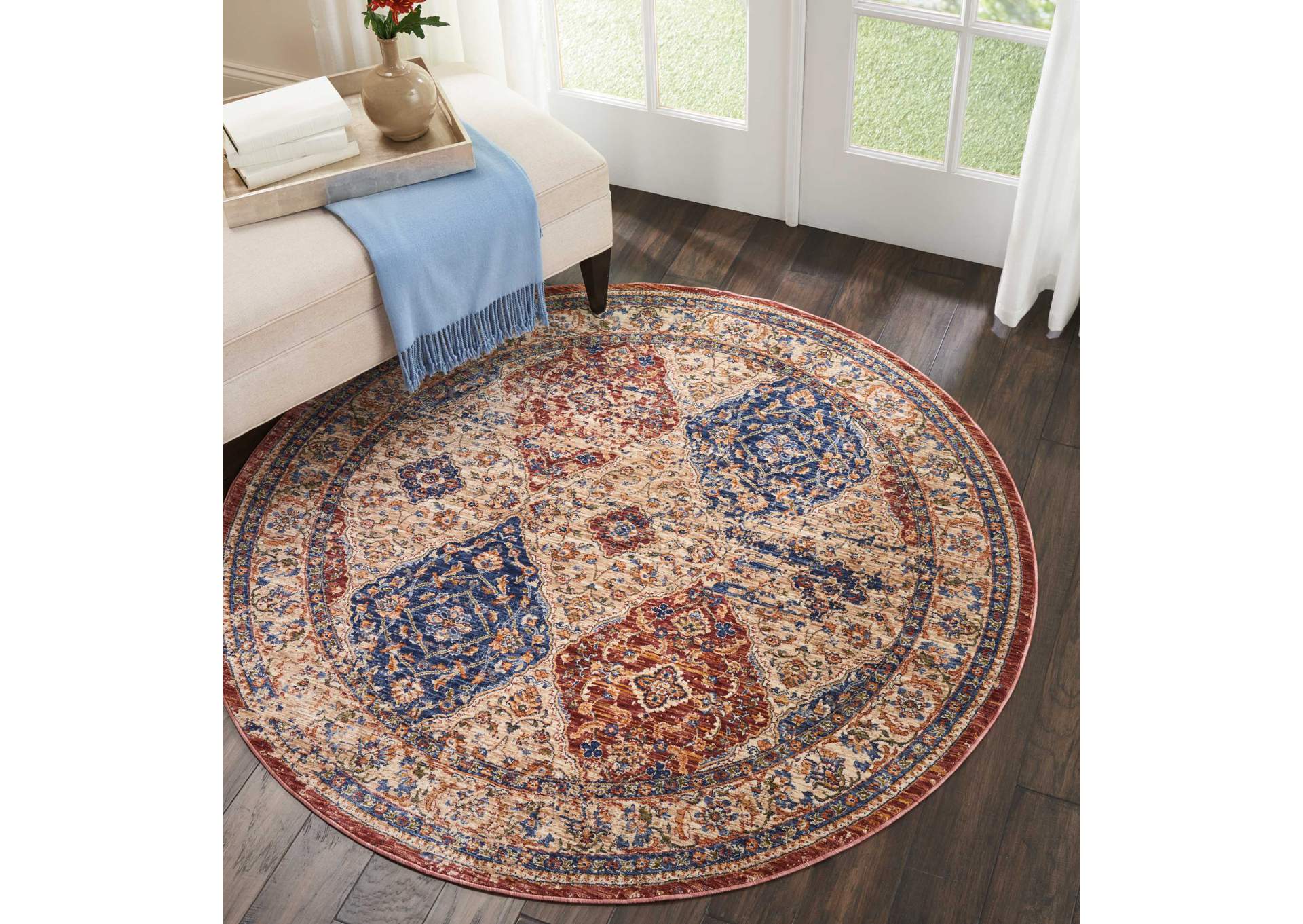 Nourison Lagos LAG05 Multicolor 5' Round Area Rug,Nourison