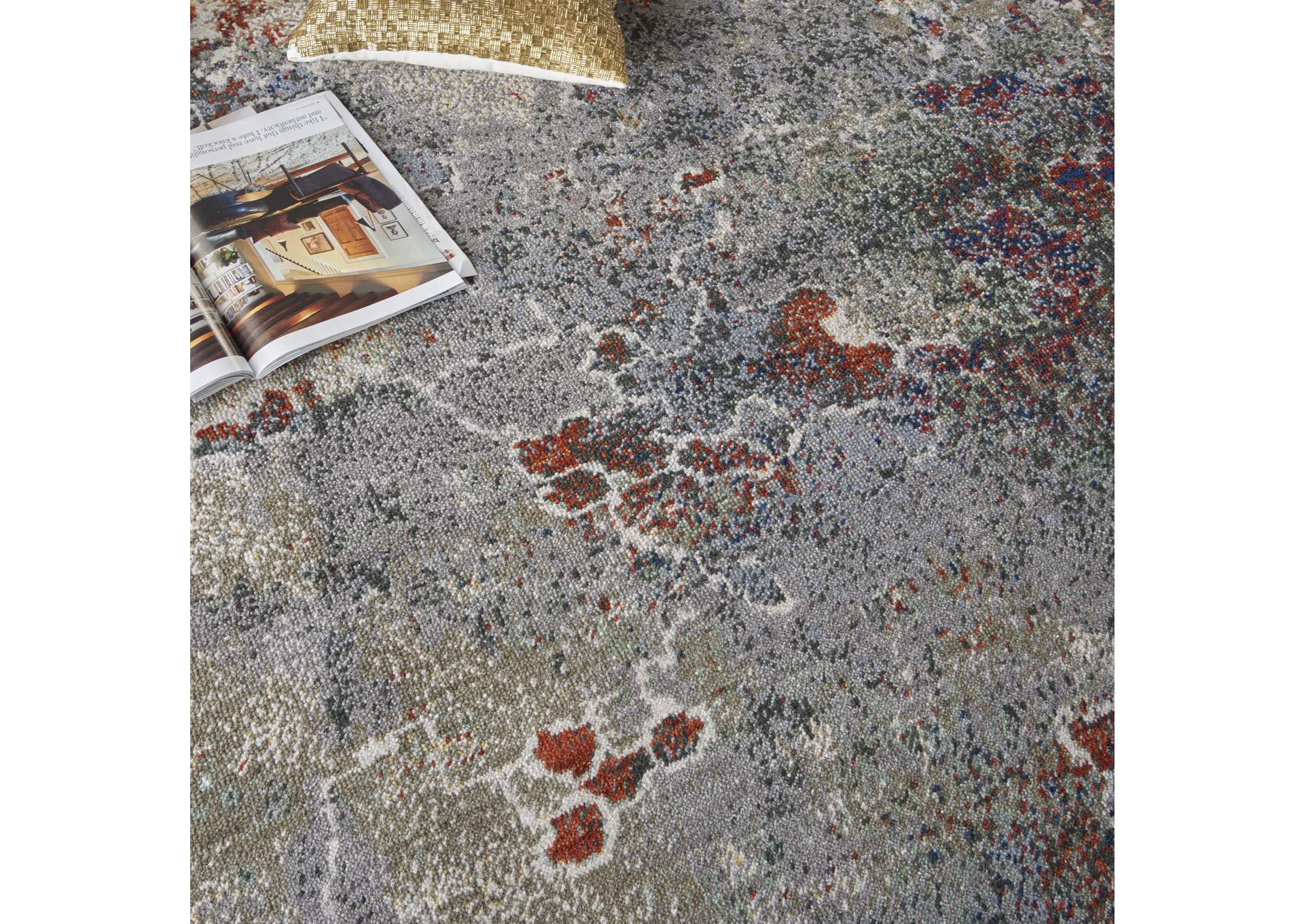 Nourison Artworks ATW02 Grey Multicolor 10'x13' Rug,Nourison