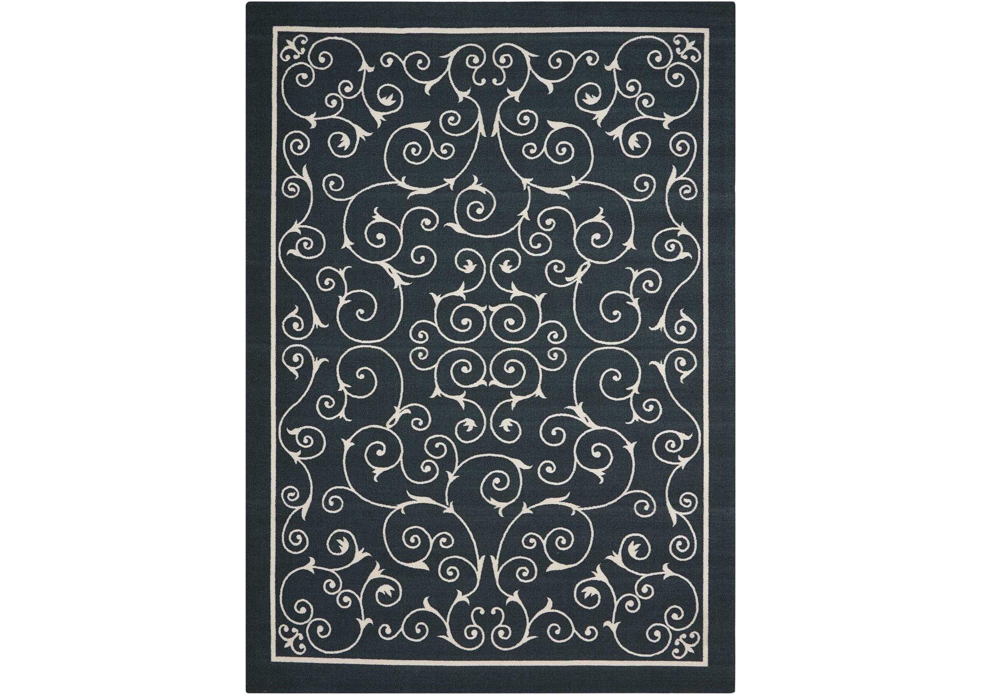 Nourison Home & Garden RS019 Black 5'x8' Area Rug,Nourison