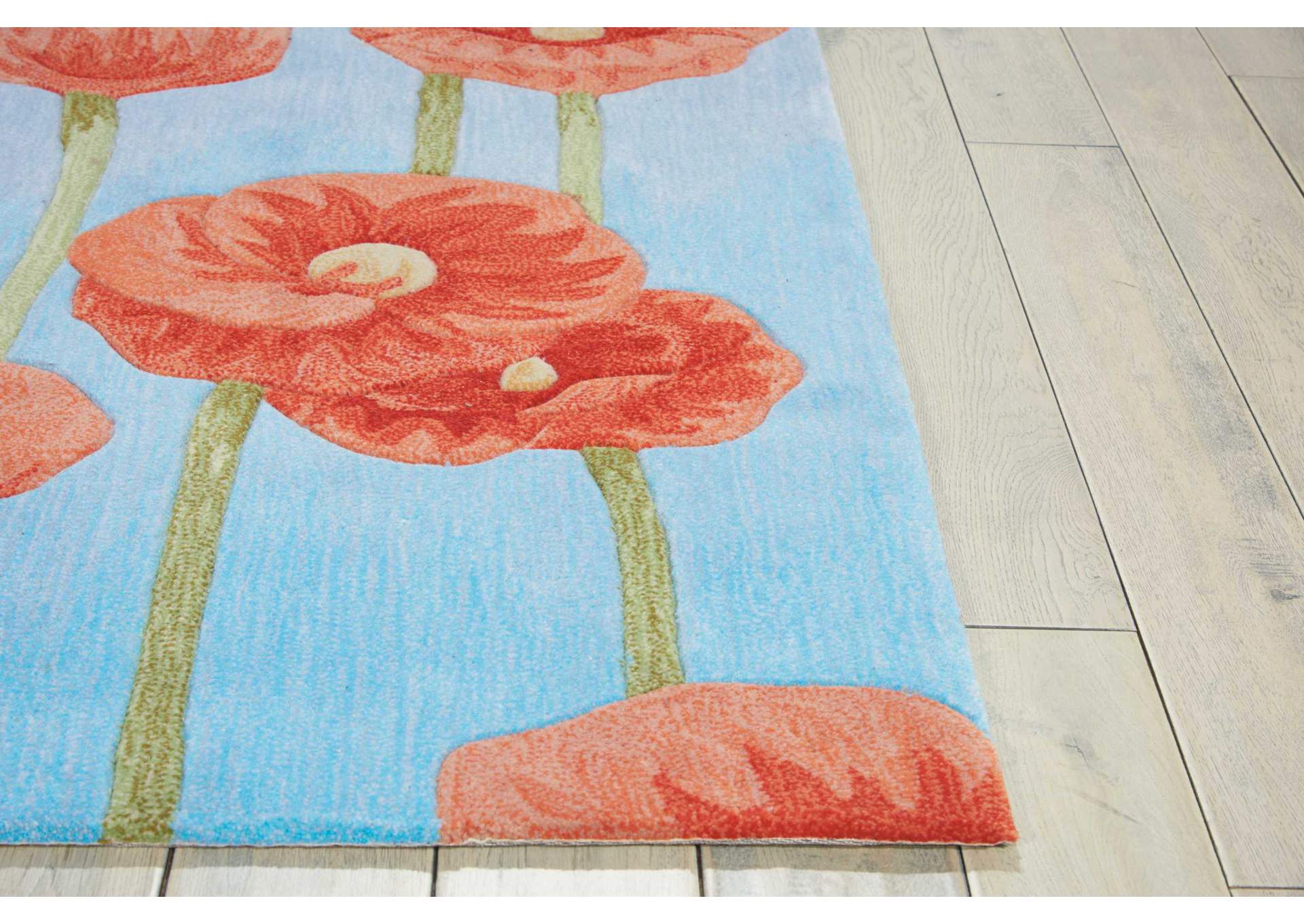 Nourison Contour CON79 Blue 8' Runner Hallway Rug,Nourison