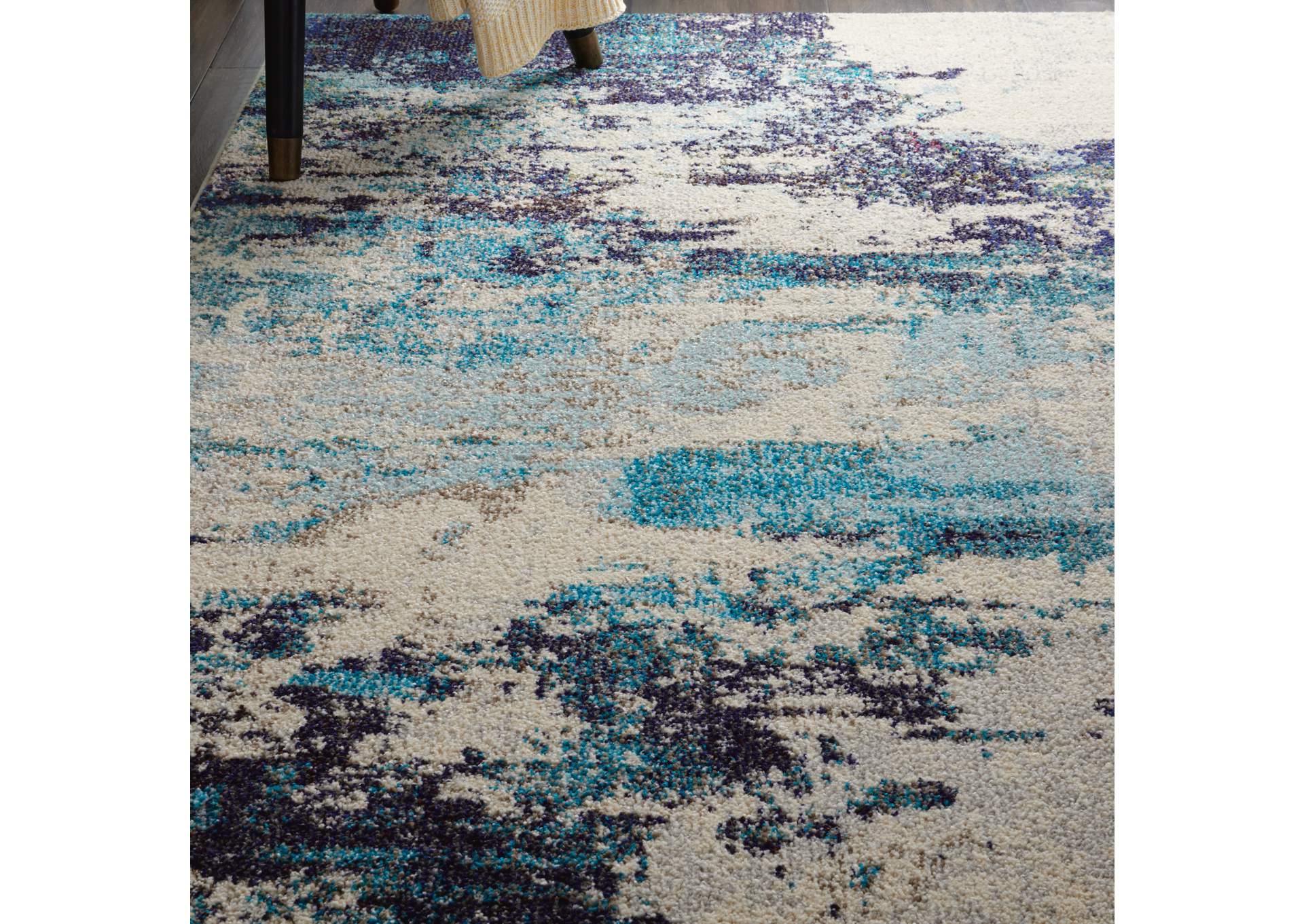 Nourison Celestial CES02 Blue and White 4'x6' Beach Area Rug,Nourison