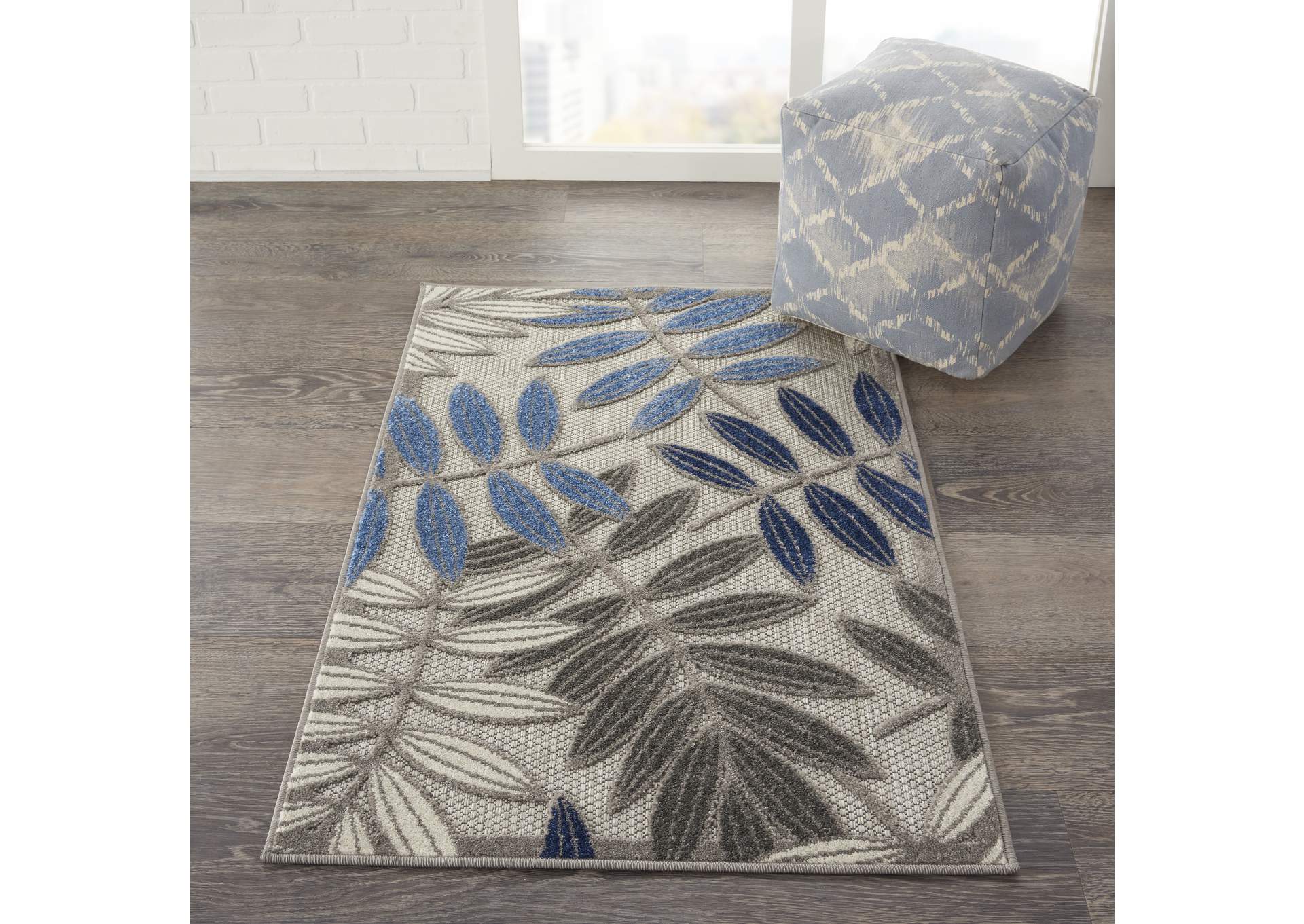 Nourison Aloha 3'x4' Blue Patio Area Rug,Nourison