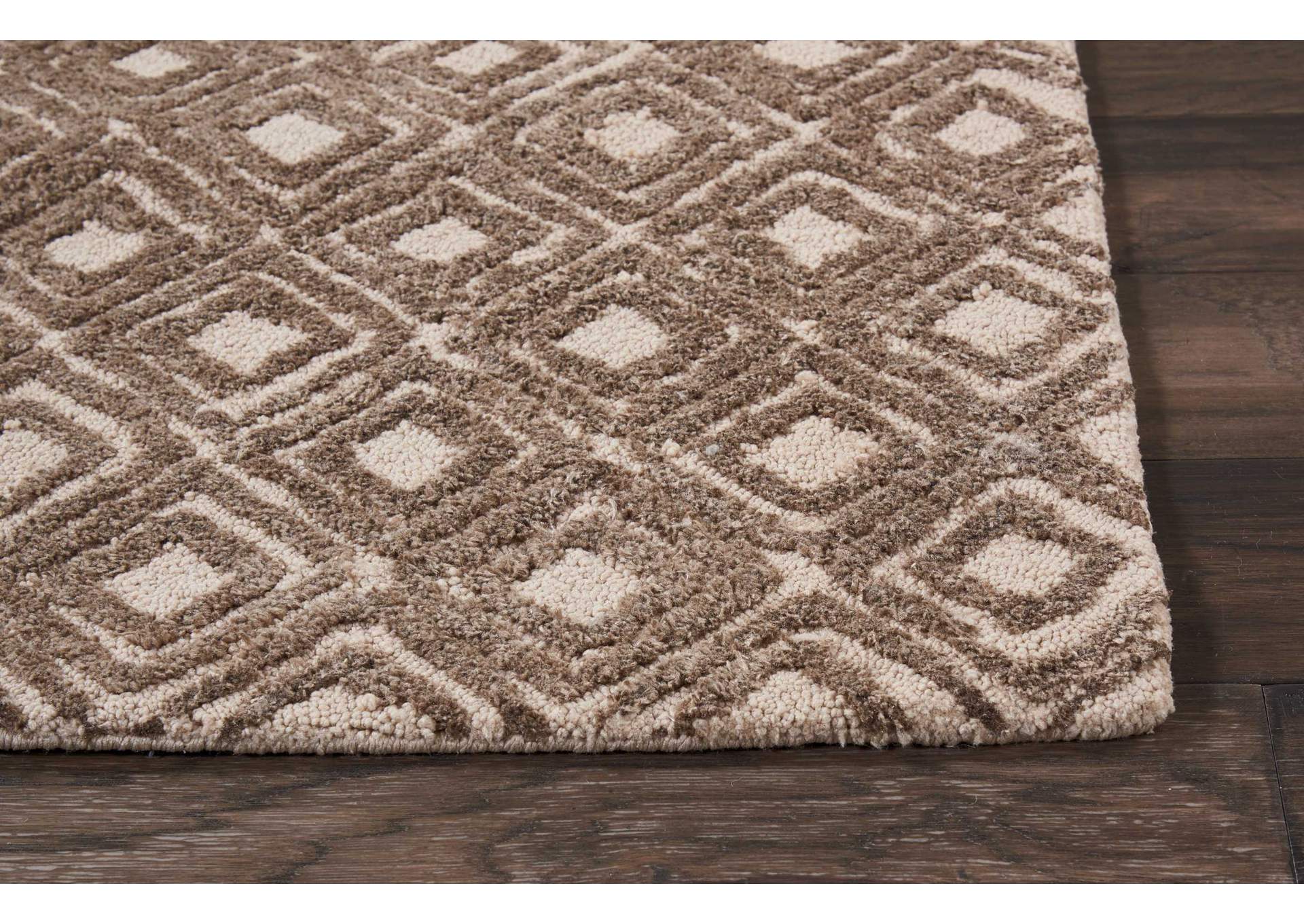 Nourison Deco Mod DEC02 Taupe 8' Runner Hallway Rug,Nourison
