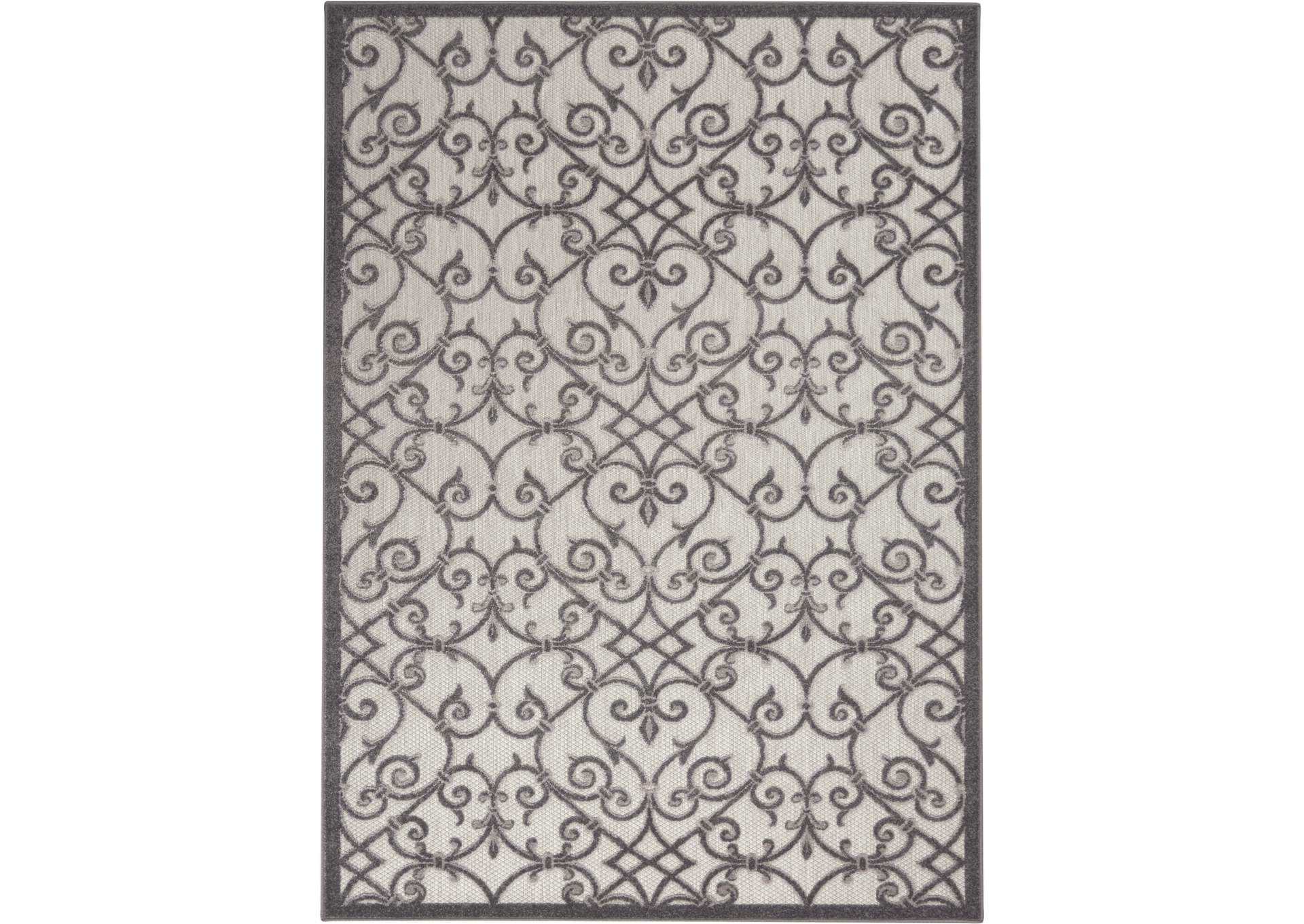 Nourison Aloha 4'x6' Grey Patio Area Rug,Nourison
