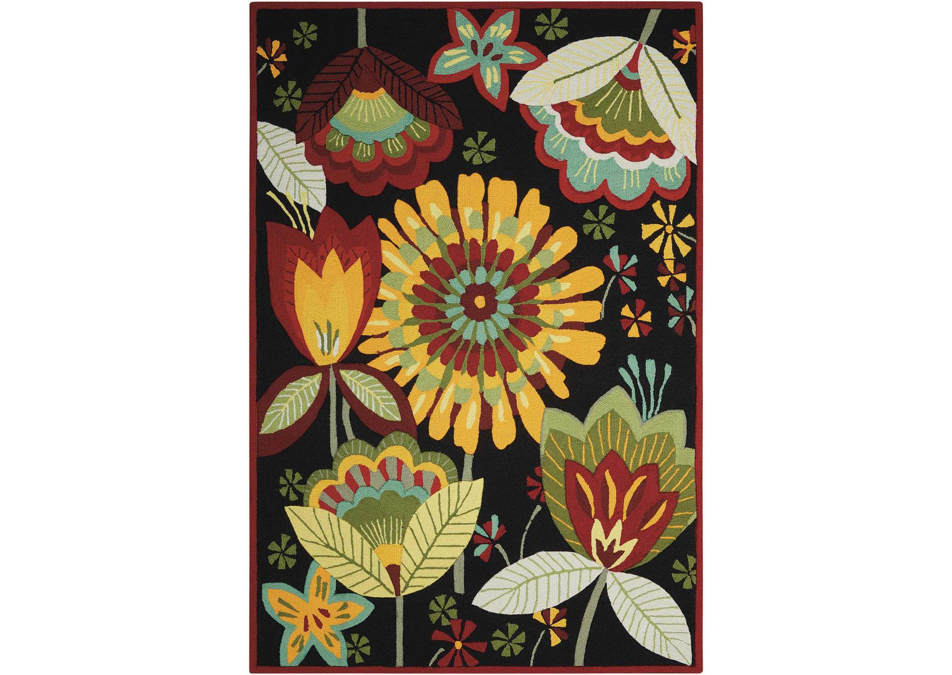 Nourison Fantasy FA12 Black 5'x8' Area Rug,Nourison