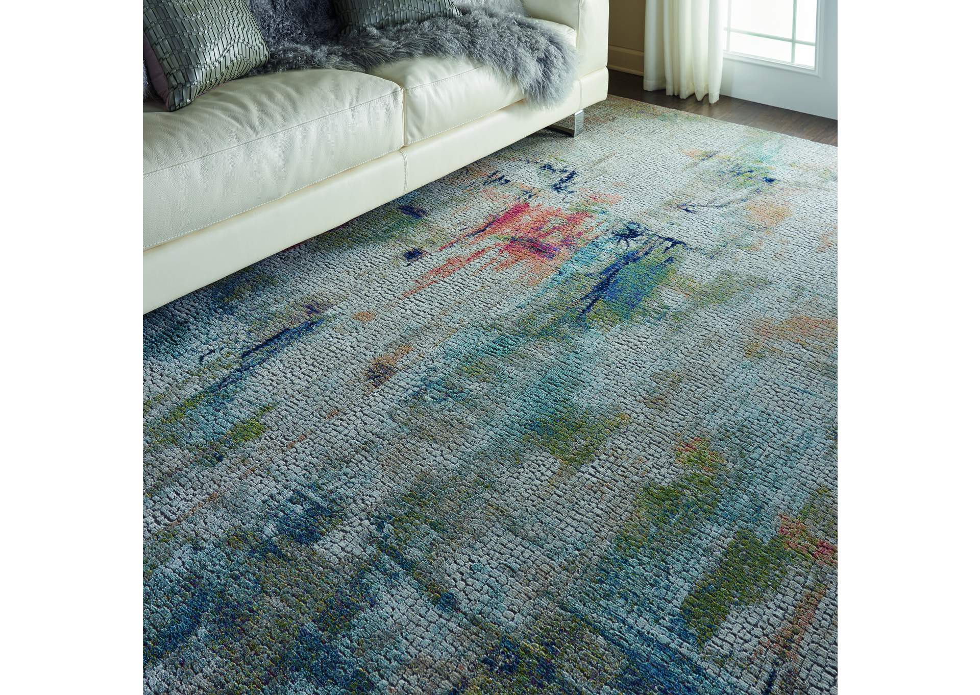 Nourison Ankara Global ANR09 White Multicolor 9'x12' Oversized Textured Rug,Nourison