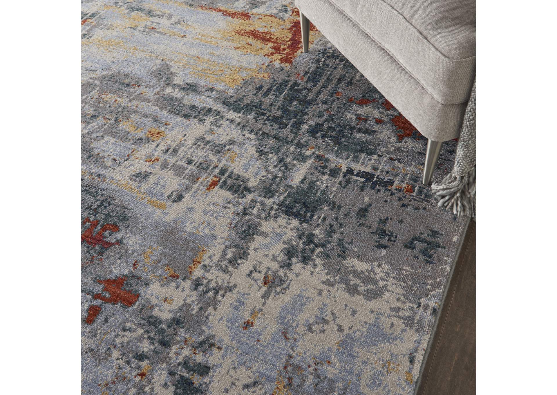 Nourison Artworks ATW03 Grey Multicolor 6'x8' Abstract Area Rug,Nourison