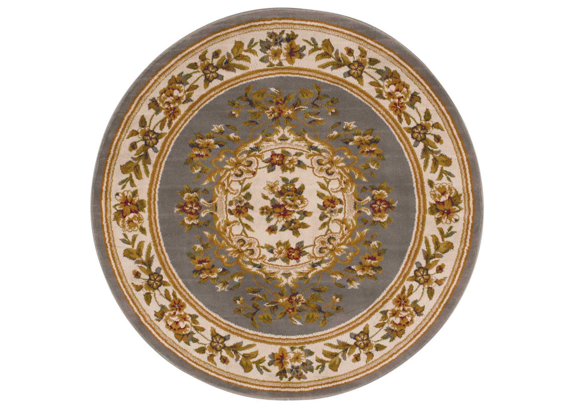 Nourison Paramount PAR37 Grey and Blue 5' Round Area Rug,Nourison