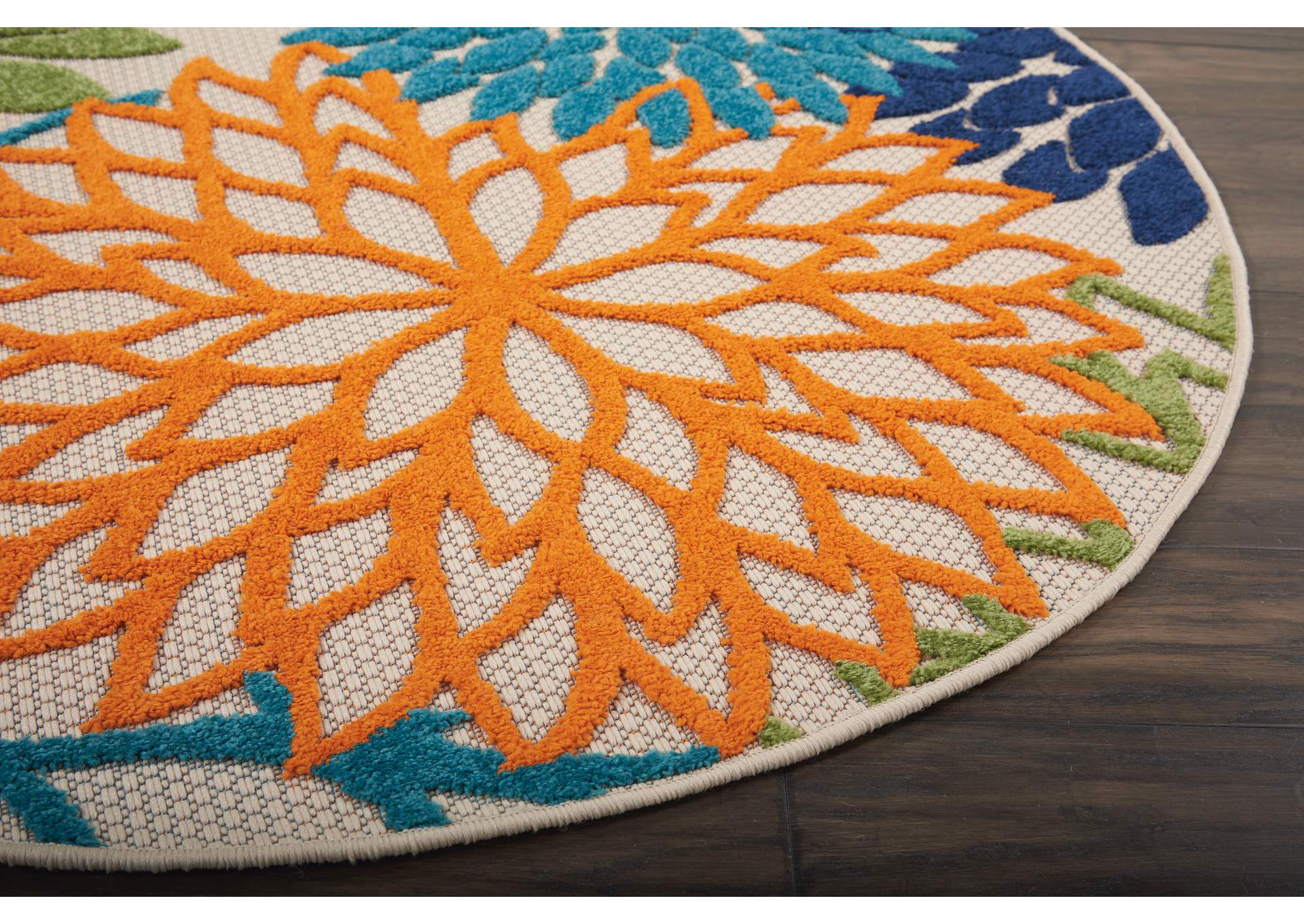Nourison Aloha ALH05 Multicolor 4' Round Indoor-outdoor Area Rug,Nourison