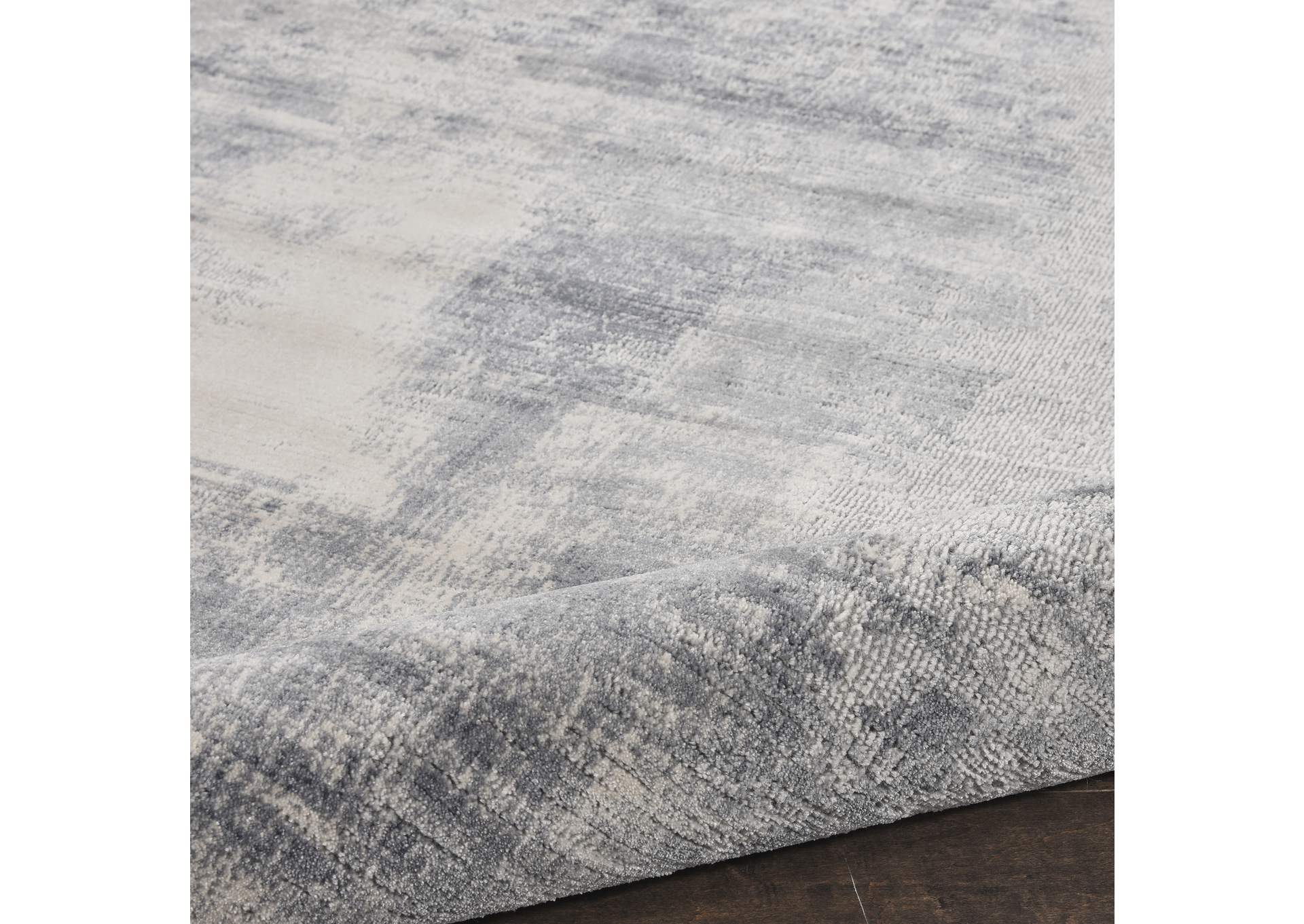Nourison Rustic Textures RUS02 Slate Blue and Ivory 8'x11' Oversized Textured Rug,Nourison