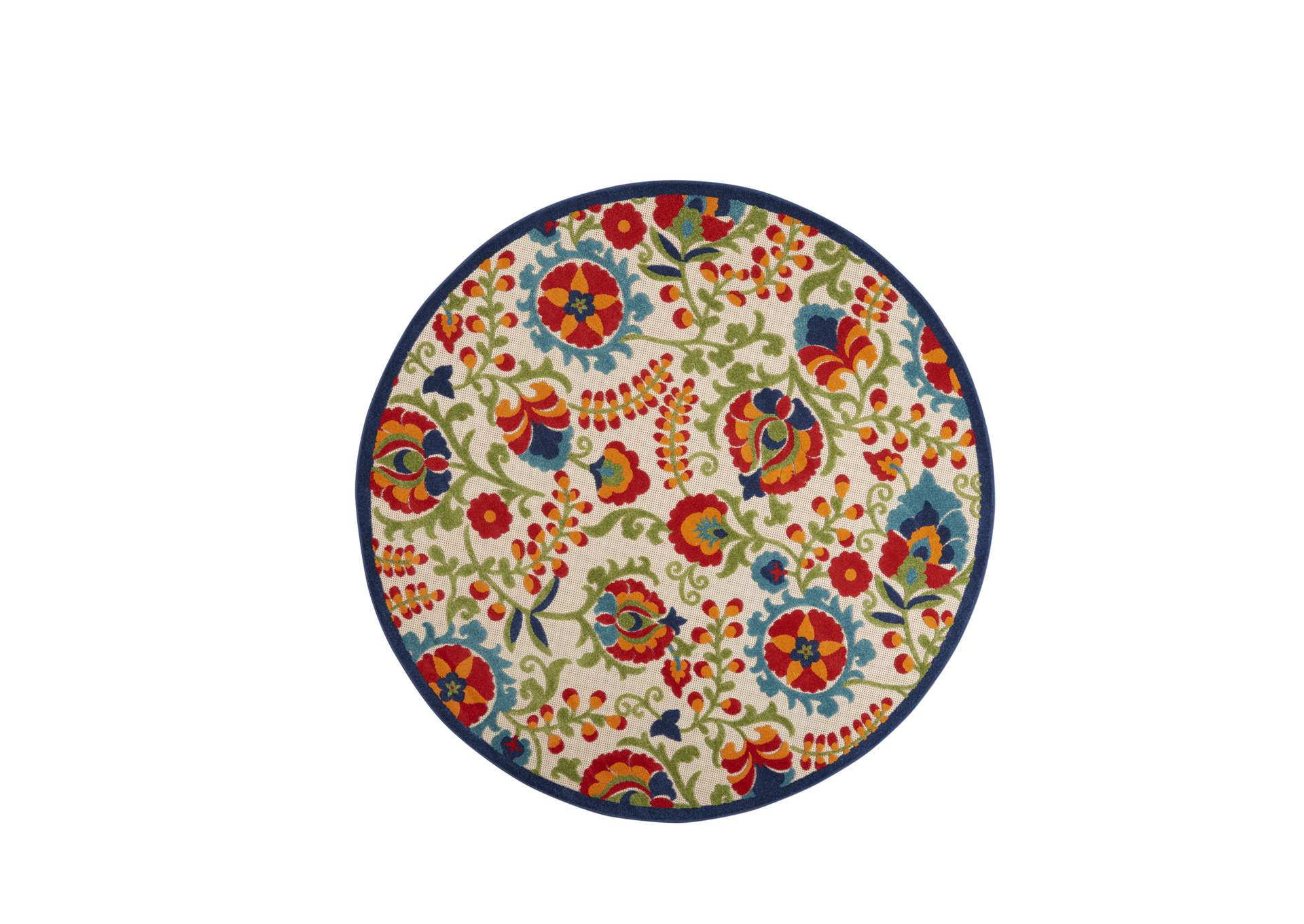 Nourison Aloha ALH17 Multicolor 8' Round Large Indoor-outdoor Rug,Nourison