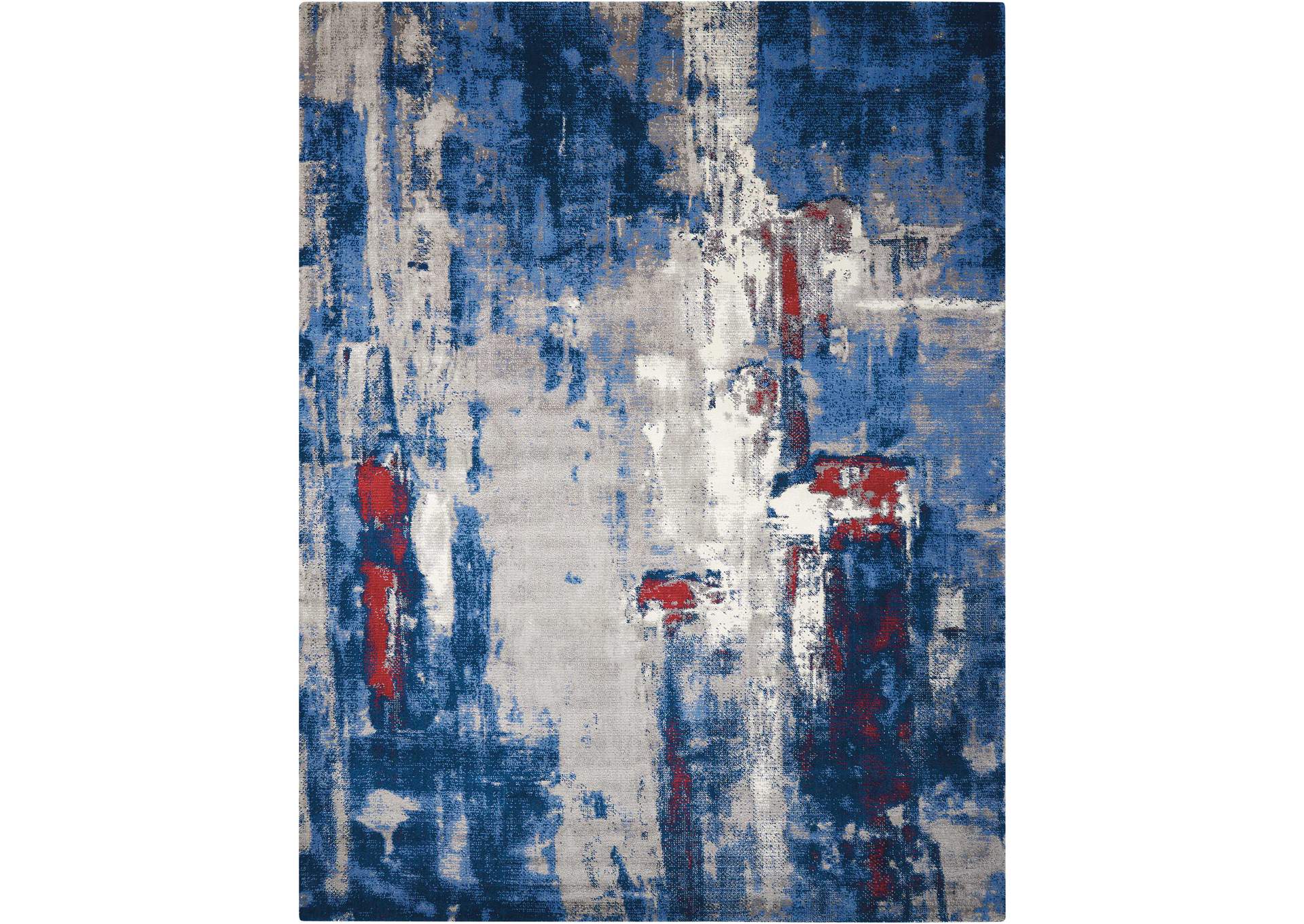 Nourison Twilight TWI20 Grey and Blue 8'x10' Large Rug,Nourison
