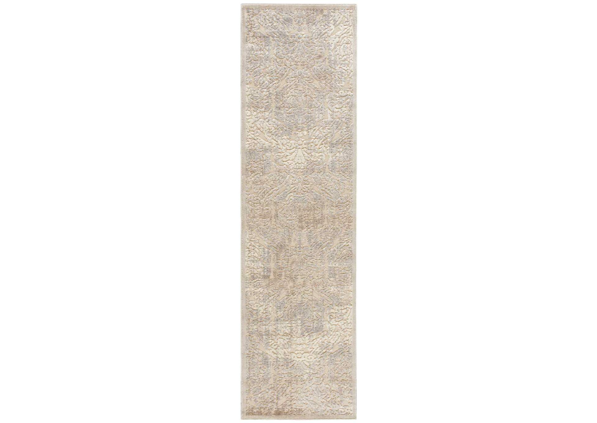 Nourison Graphic Illusions GIL09 White 8' Runner Hallway Rug,Nourison