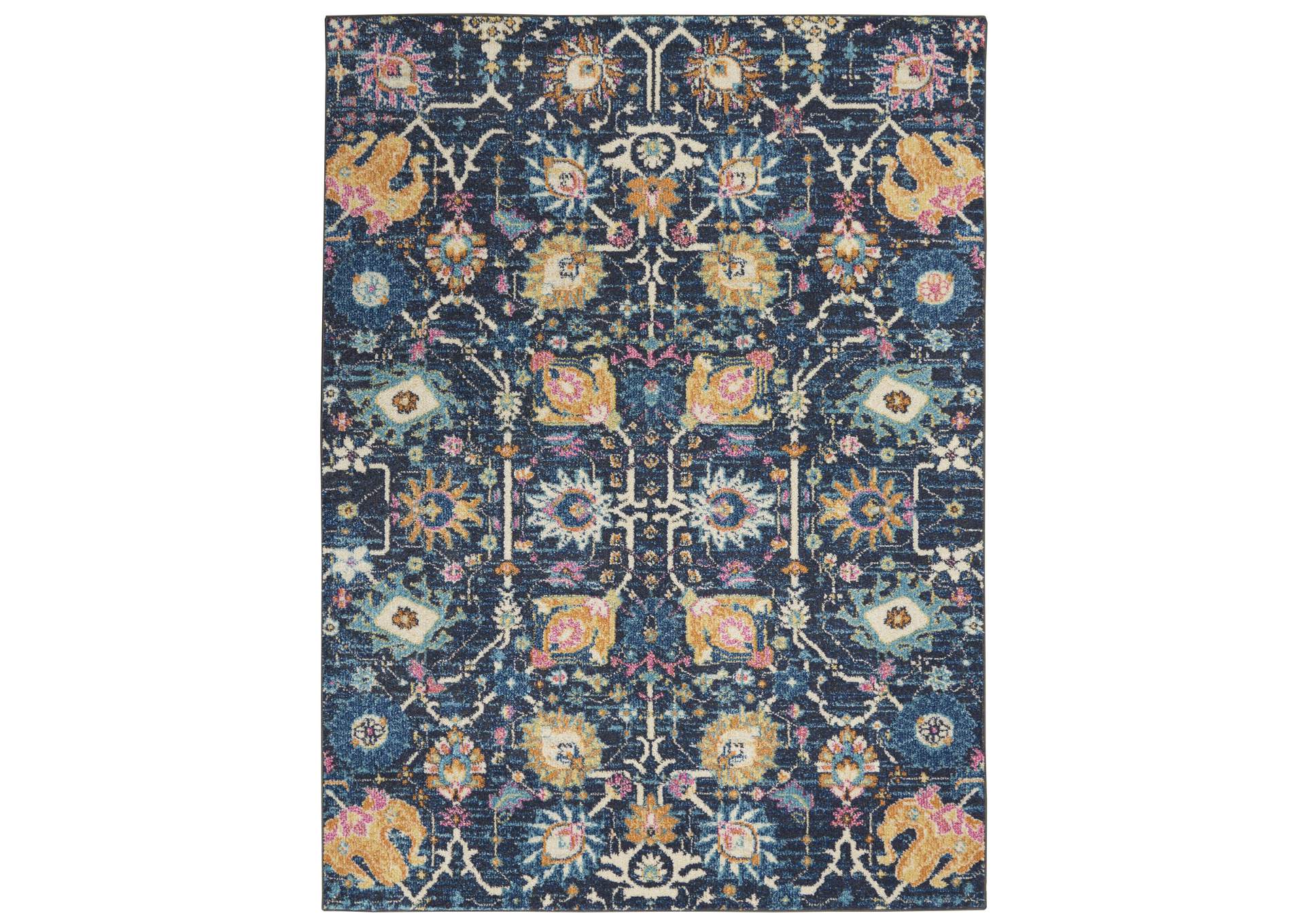 Nourison Passion 4' x 6' Navy and Blue Area Rug,Nourison