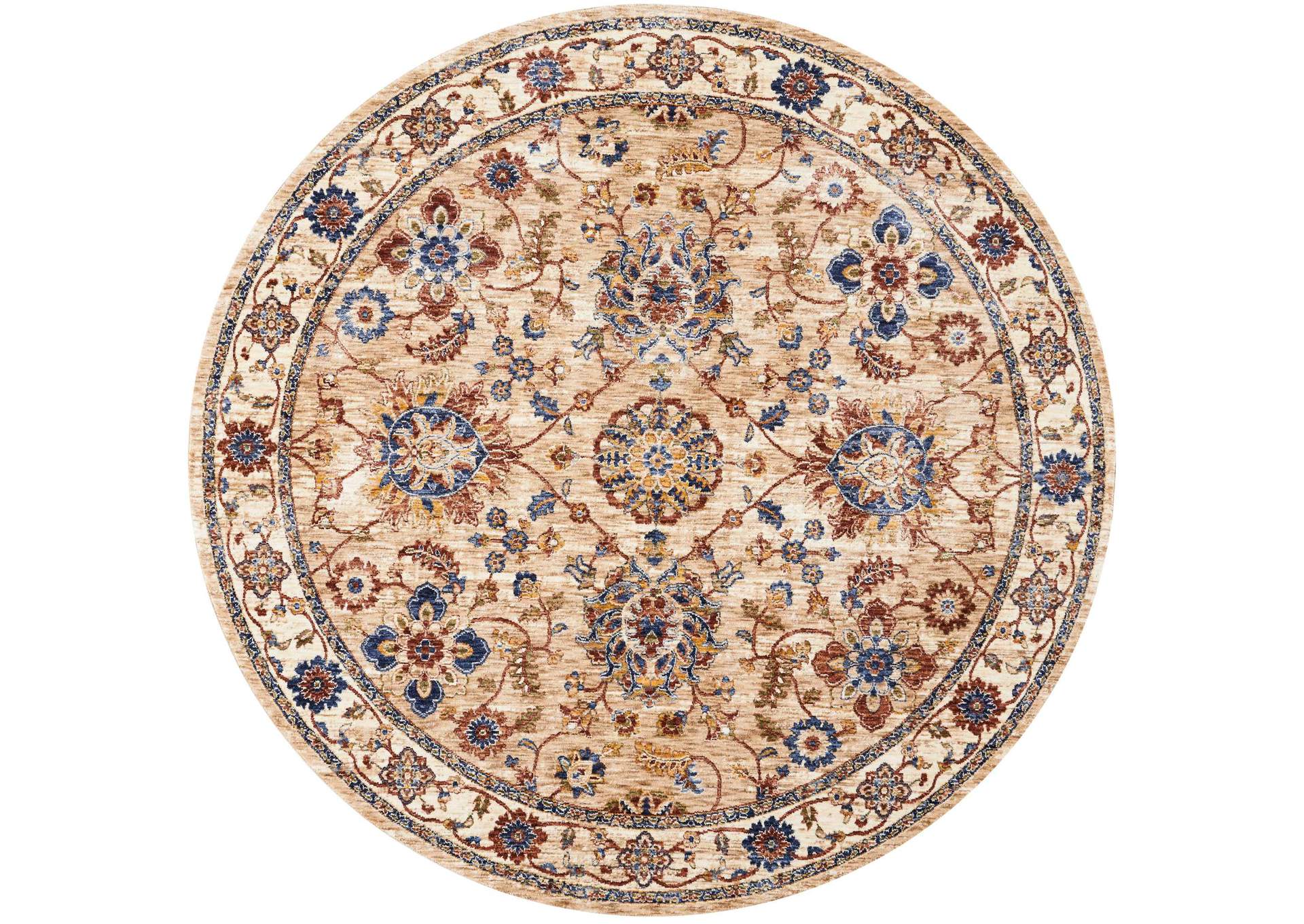 Nourison Lagos LAG04 Beige Multicolor 5' Round Area Rug,Nourison
