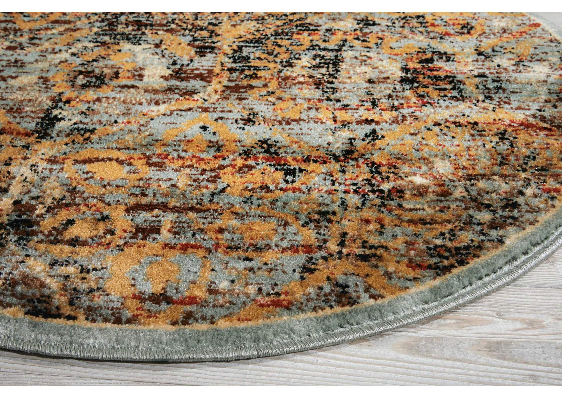 Nourison Delano DEL06 Blue 3' Round Area Rug,Nourison